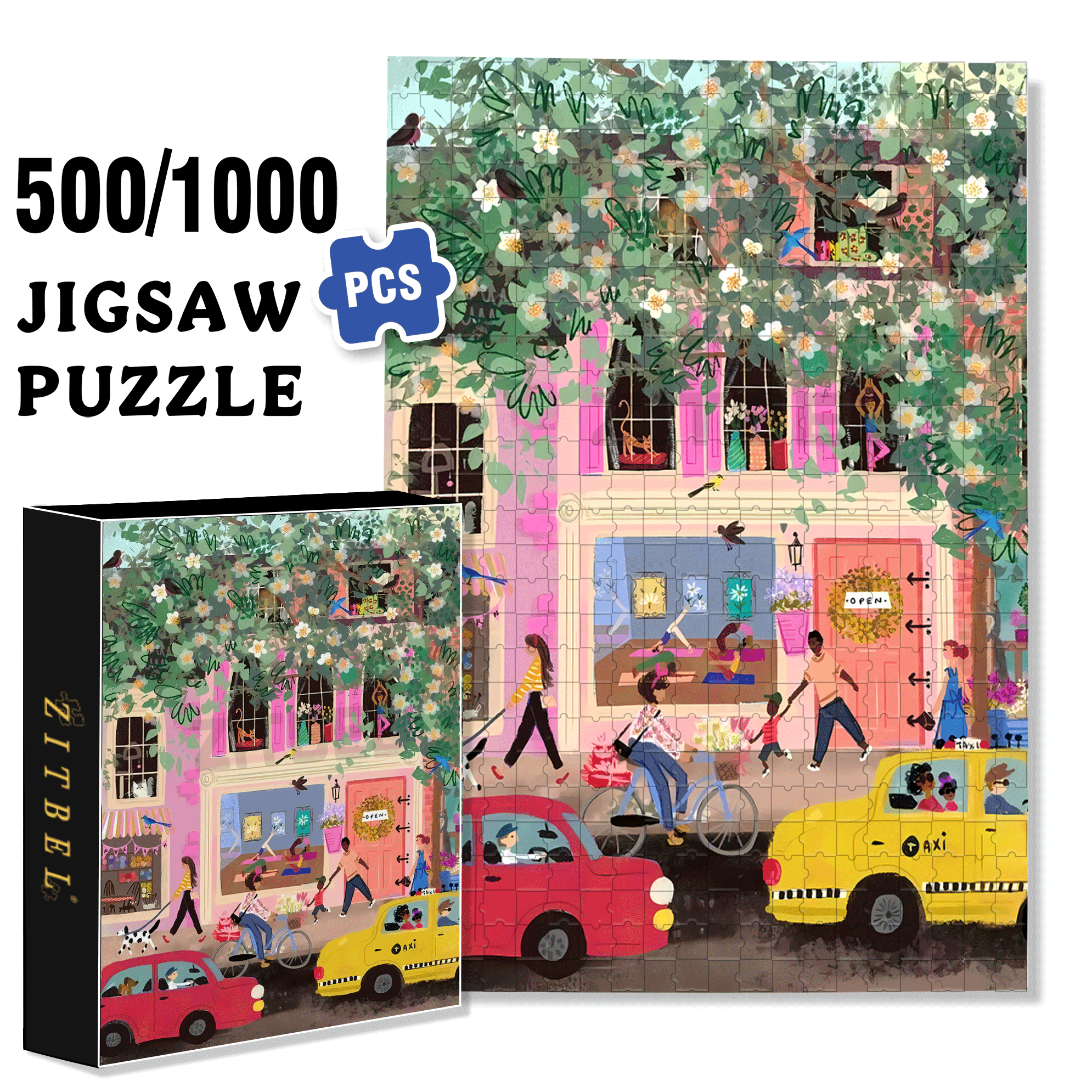 Live Your Life In A Gentle Manner 28 500pcs/1000pcs Jigsaw Puzzle, Scratch-Resistant, Interactive Family Game & Brain-Boosting DIY Decor, Perfect for Halloween, Christmas & New Year Gifts, Family Puzzle Game