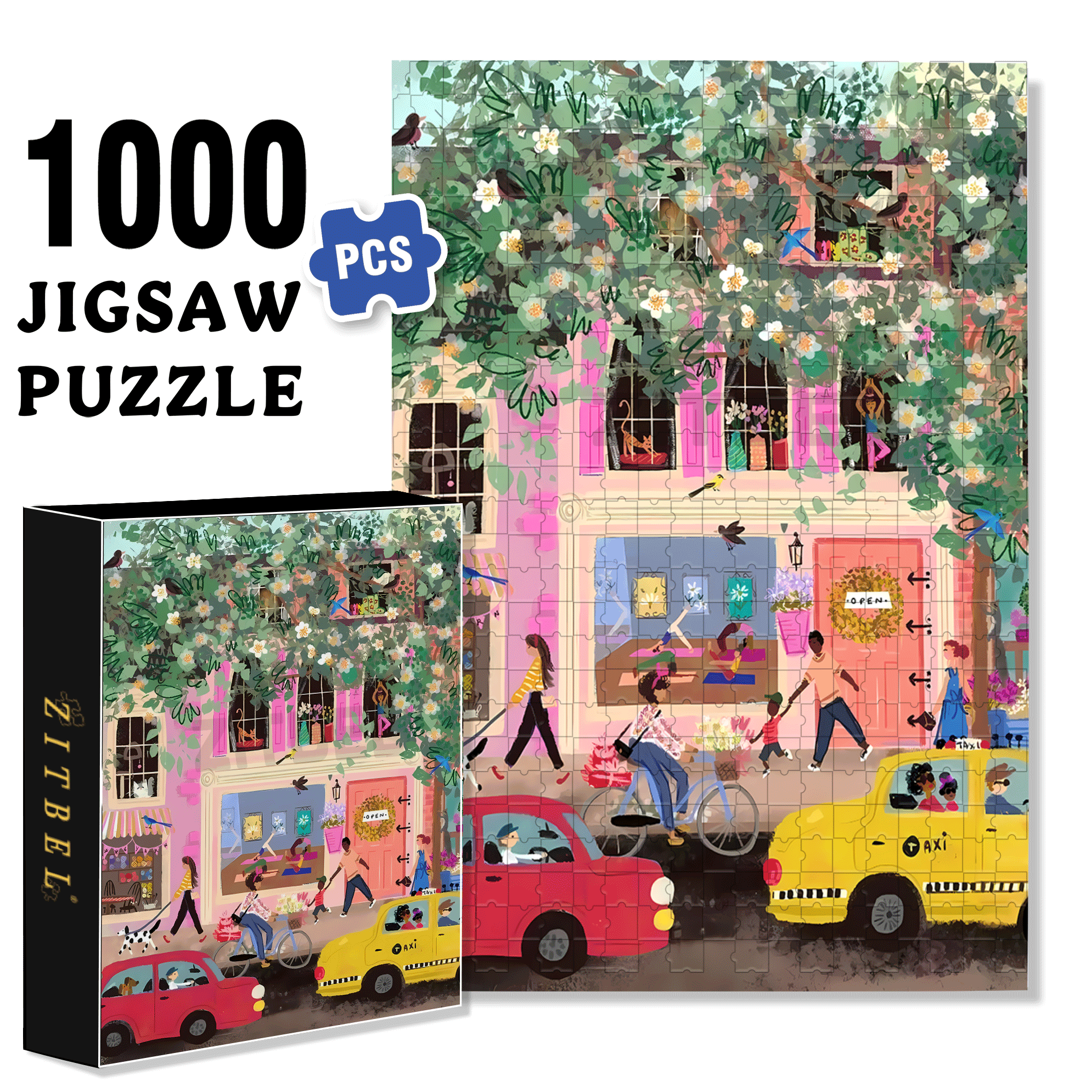 Live Your Life In A Gentle Manner 28 500pcs/1000pcs Jigsaw Puzzle, Scratch-Resistant, Interactive Family Game & Brain-Boosting DIY Decor, Perfect for Halloween, Christmas & New Year Gifts, Family Puzzle Game