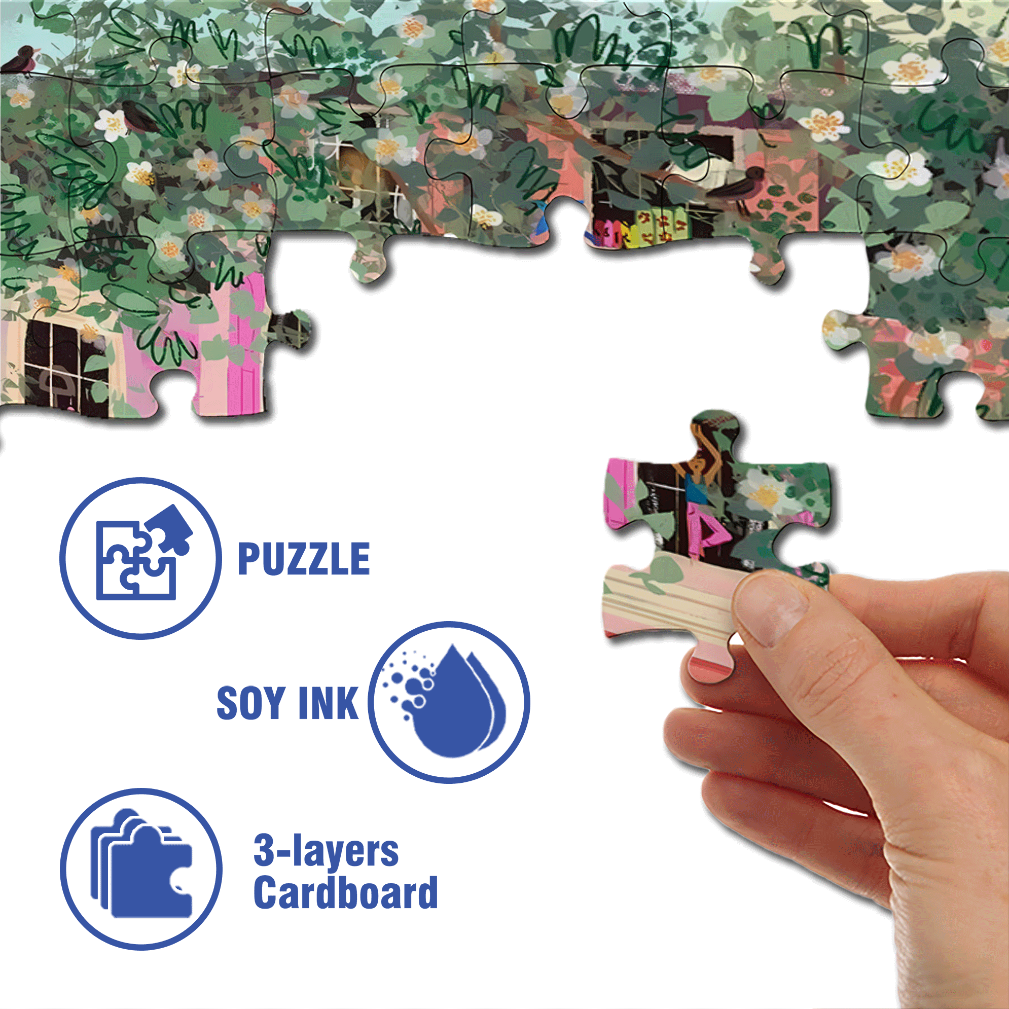 Live Your Life In A Gentle Manner 28 500pcs/1000pcs Jigsaw Puzzle, Scratch-Resistant, Interactive Family Game & Brain-Boosting DIY Decor, Perfect for Halloween, Christmas & New Year Gifts, Family Puzzle Game