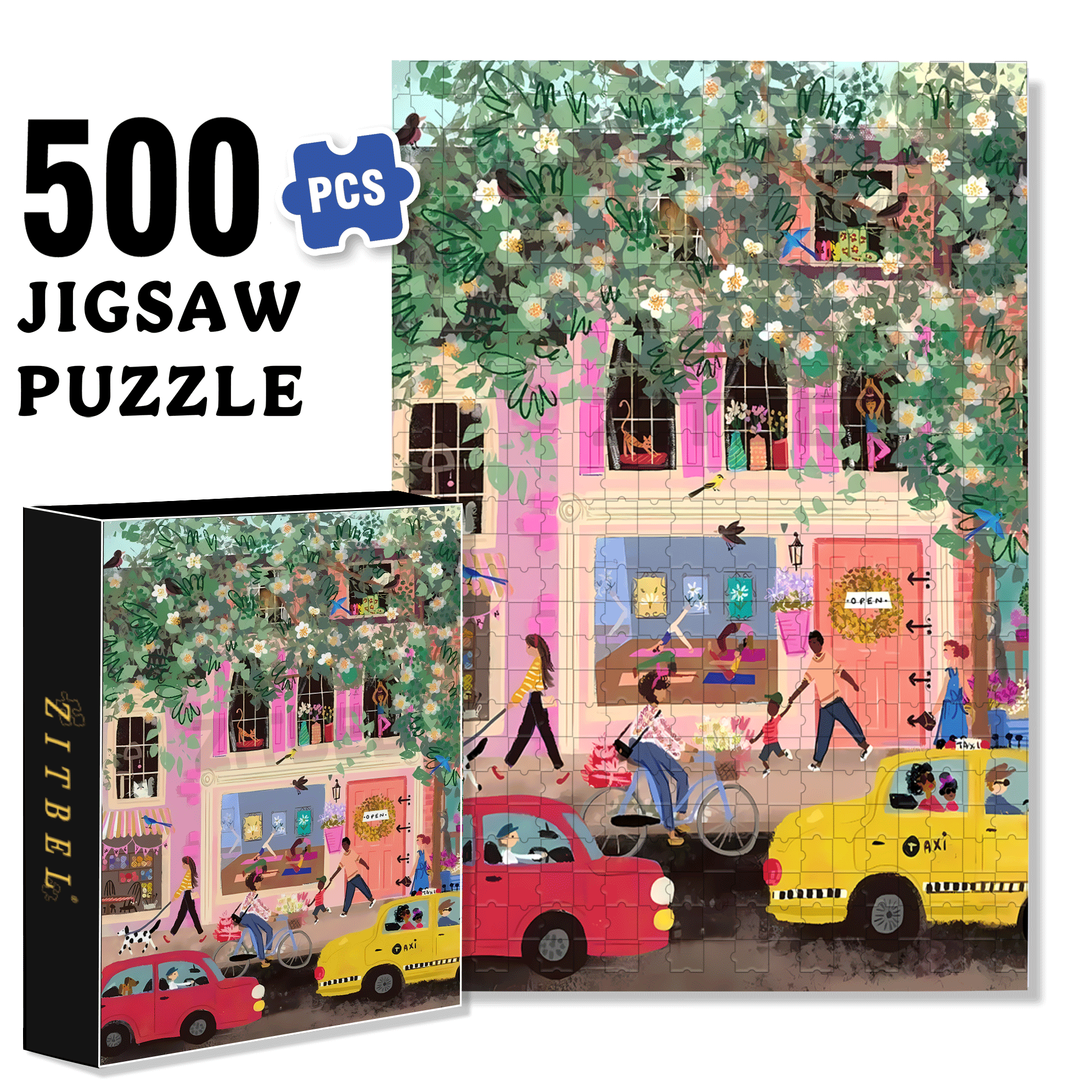 Live Your Life In A Gentle Manner 28 500pcs/1000pcs Jigsaw Puzzle, Scratch-Resistant, Interactive Family Game & Brain-Boosting DIY Decor, Perfect for Halloween, Christmas & New Year Gifts, Family Puzzle Game