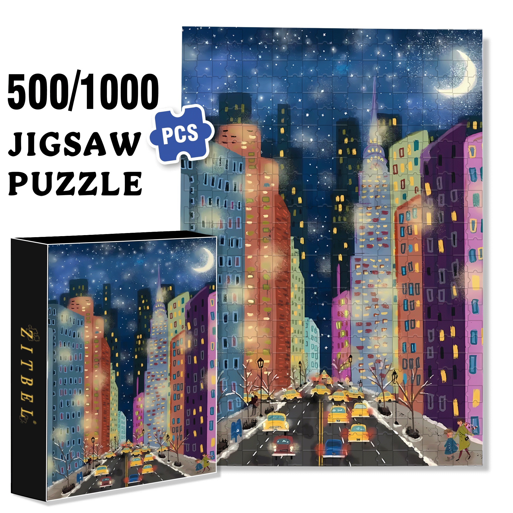 Live Your Life In A Gentle Manner 3 500pcs/1000pcs Jigsaw Puzzle, Scratch-Resistant, Interactive Family Game & Brain-Boosting DIY Decor, Perfect for Halloween, Christmas & New Year Gifts, Family Puzzle Game