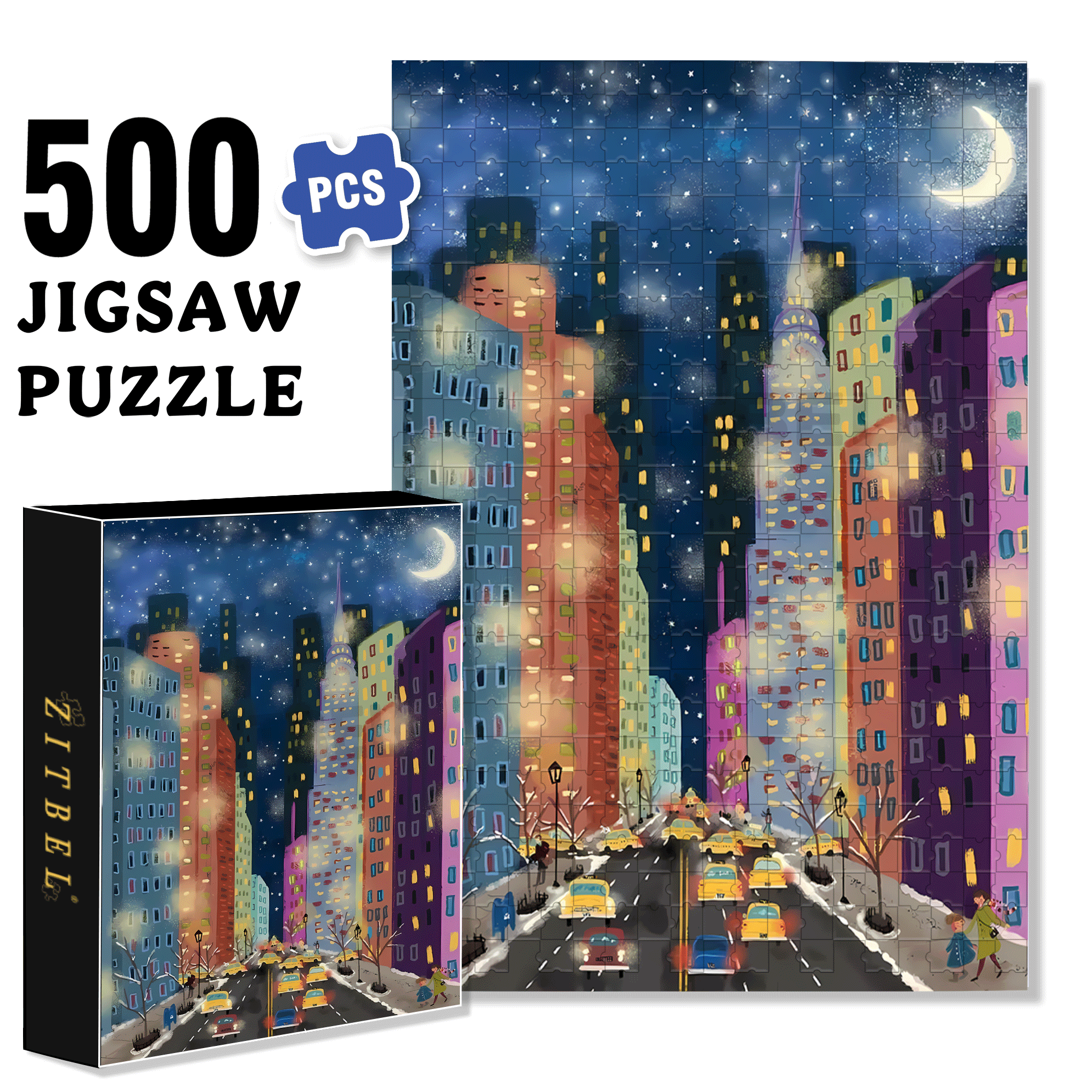 Live Your Life In A Gentle Manner 3 500pcs/1000pcs Jigsaw Puzzle, Scratch-Resistant, Interactive Family Game & Brain-Boosting DIY Decor, Perfect for Halloween, Christmas & New Year Gifts, Family Puzzle Game