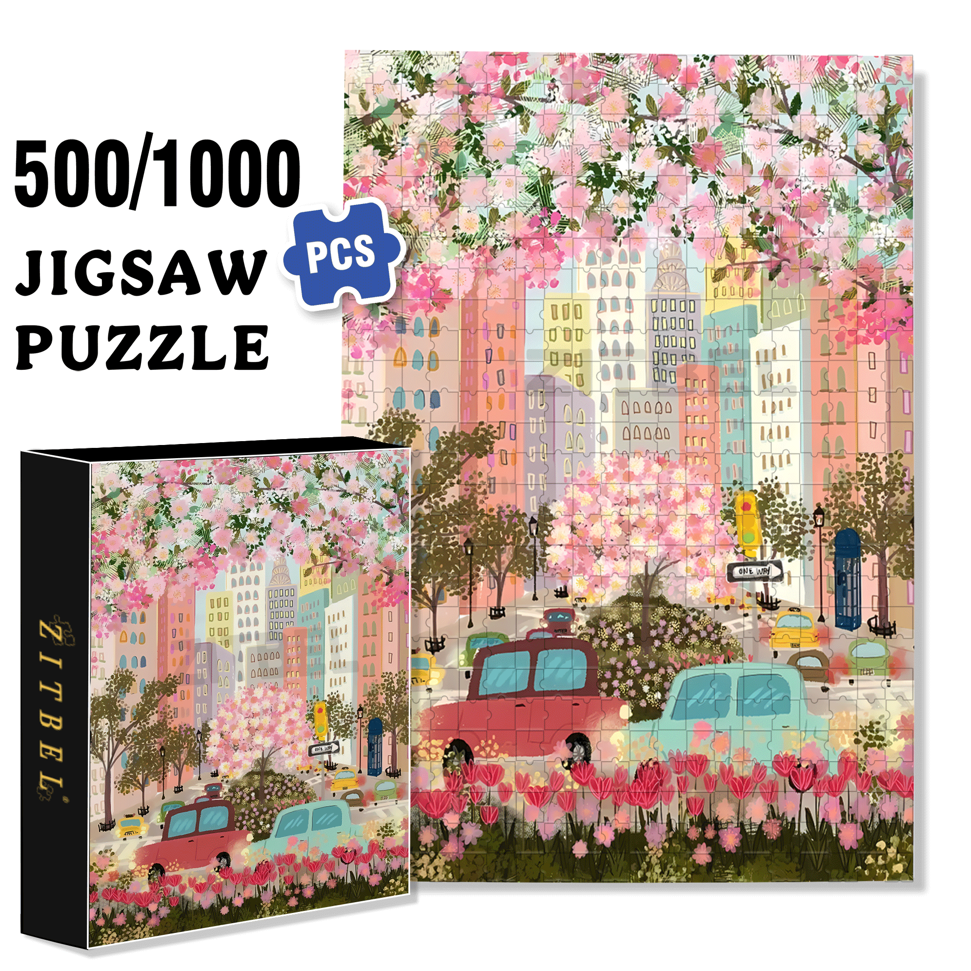 Live Your Life In A Gentle Manner 8 500pcs/1000pcs Jigsaw Puzzle, Scratch-Resistant, Interactive Family Game & Brain-Boosting DIY Decor, Perfect for Halloween, Christmas & New Year Gifts, Family Puzzle Game