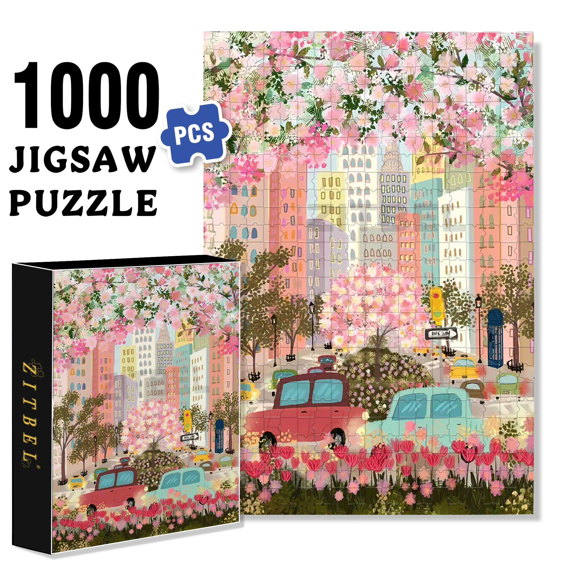 Live Your Life In A Gentle Manner 8 500pcs/1000pcs Jigsaw Puzzle, Scratch-Resistant, Interactive Family Game & Brain-Boosting DIY Decor, Perfect for Halloween, Christmas & New Year Gifts, Family Puzzle Game