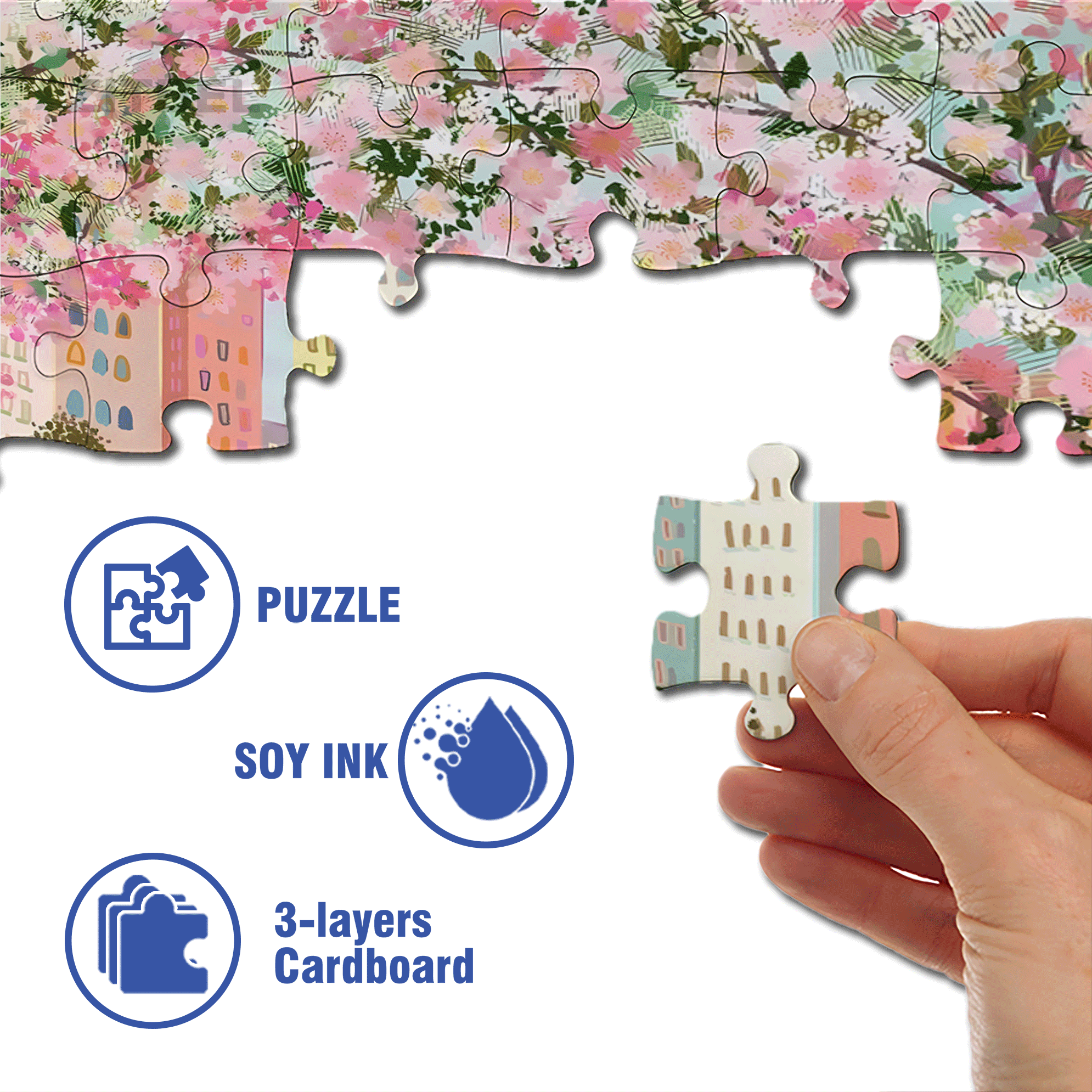 Live Your Life In A Gentle Manner 8 500pcs/1000pcs Jigsaw Puzzle, Scratch-Resistant, Interactive Family Game & Brain-Boosting DIY Decor, Perfect for Halloween, Christmas & New Year Gifts, Family Puzzle Game
