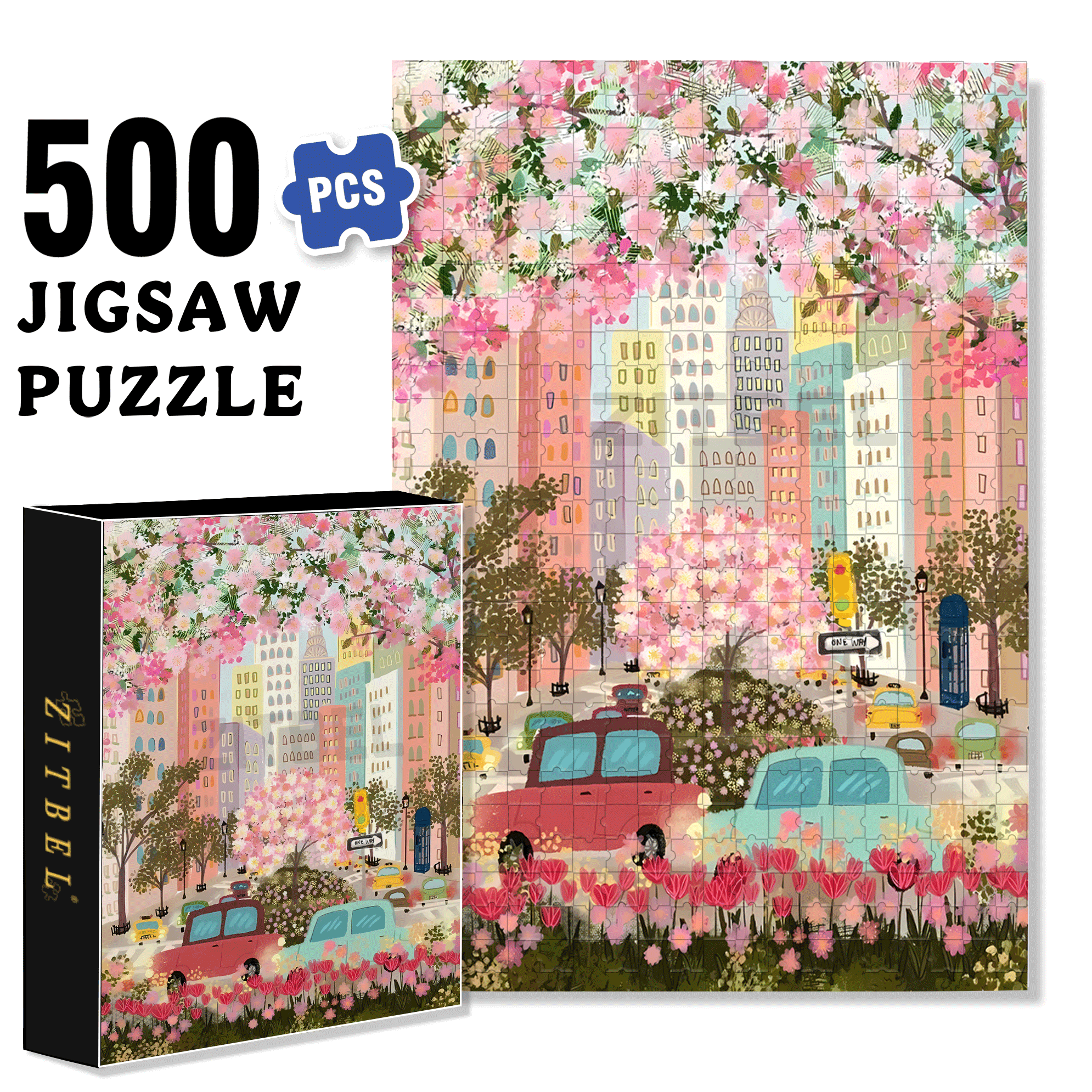 Live Your Life In A Gentle Manner 8 500pcs/1000pcs Jigsaw Puzzle, Scratch-Resistant, Interactive Family Game & Brain-Boosting DIY Decor, Perfect for Halloween, Christmas & New Year Gifts, Family Puzzle Game