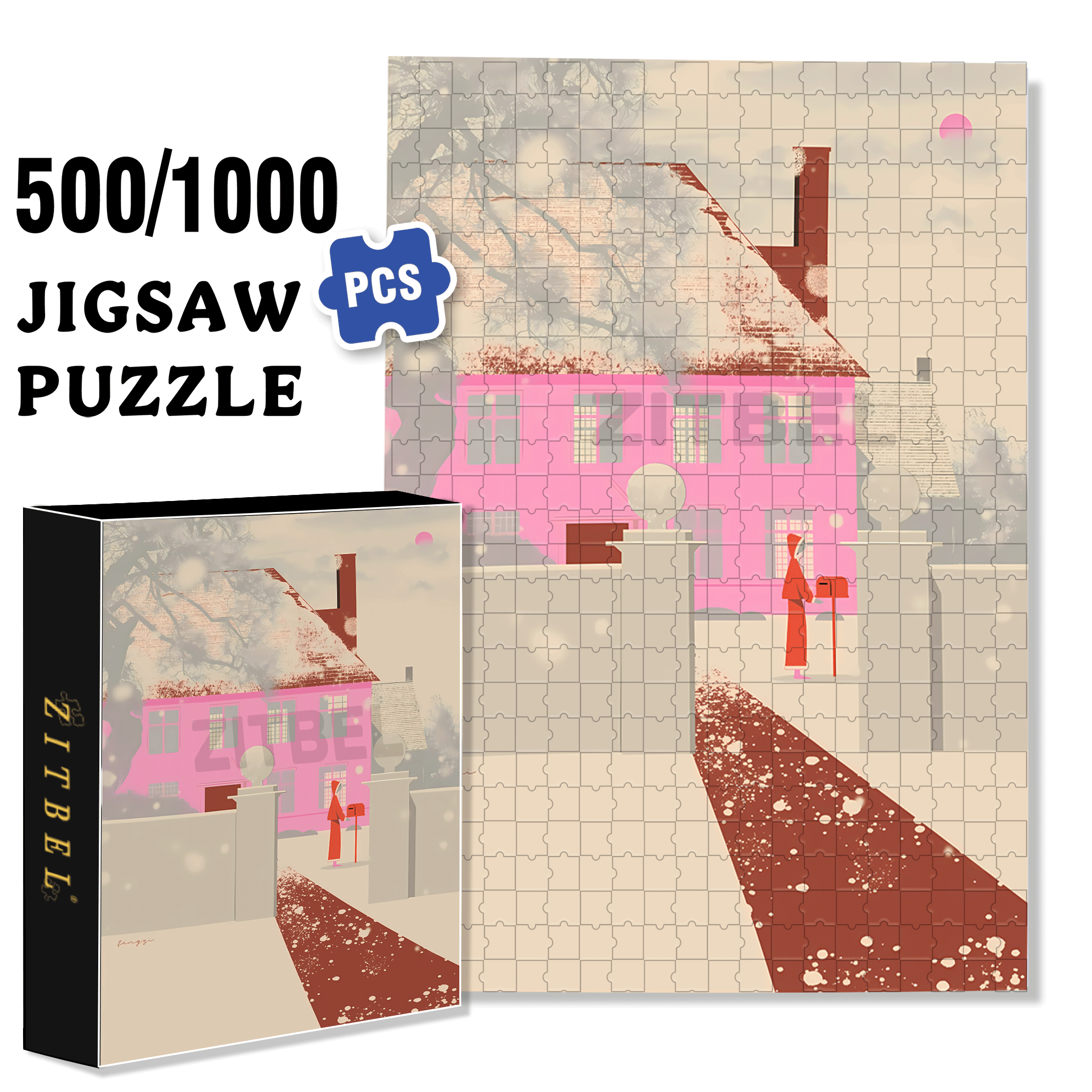 Love Letter 500pcs/1000pcs Jigsaw Puzzle, Scratch-Resistant, Interactive Family Game & Brain-Boosting DIY Decor, Perfect for Halloween, Christmas & New Year Gifts, Family Puzzle Game