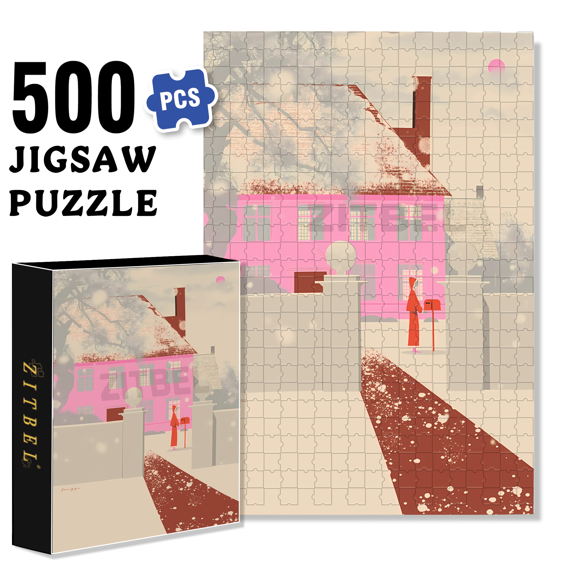 Love Letter 500pcs/1000pcs Jigsaw Puzzle, Scratch-Resistant, Interactive Family Game & Brain-Boosting DIY Decor, Perfect for Halloween, Christmas & New Year Gifts, Family Puzzle Game
