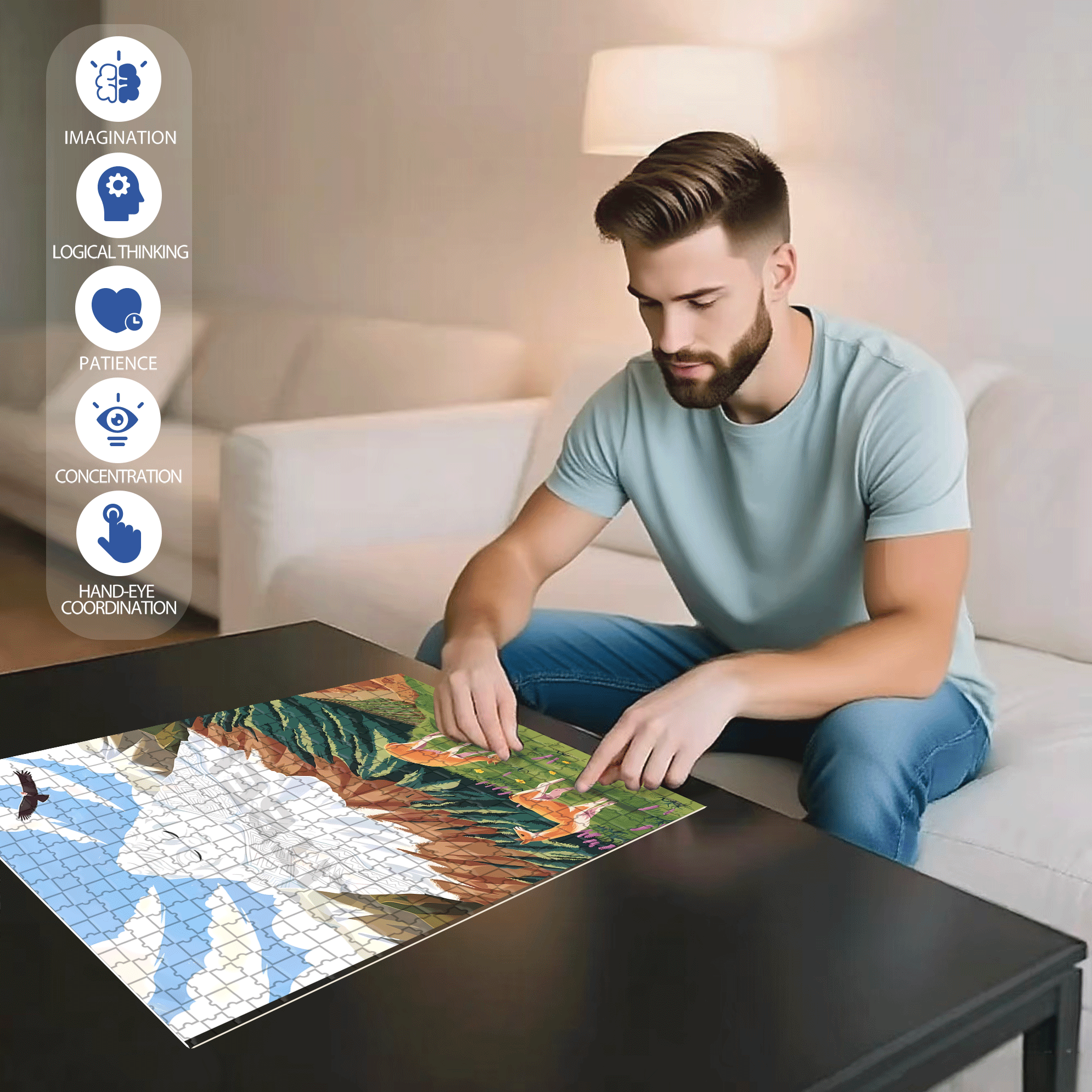 Mother Earth 500pcs/1000pcs Jigsaw Puzzle, Scratch-Resistant, Interactive Family Game & Brain-Boosting DIY Decor, Perfect for Halloween, Christmas & New Year Gifts, Family Puzzle Game