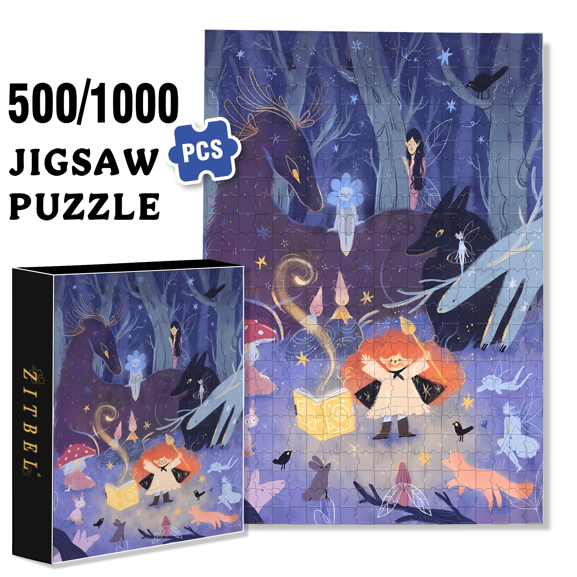 My Brilliant Ideas 500pcs/1000pcs Jigsaw Puzzle, Scratch-Resistant, Interactive Family Game & Brain-Boosting DIY Decor, Perfect for Halloween, Christmas & New Year Gifts, Family Puzzle Game
