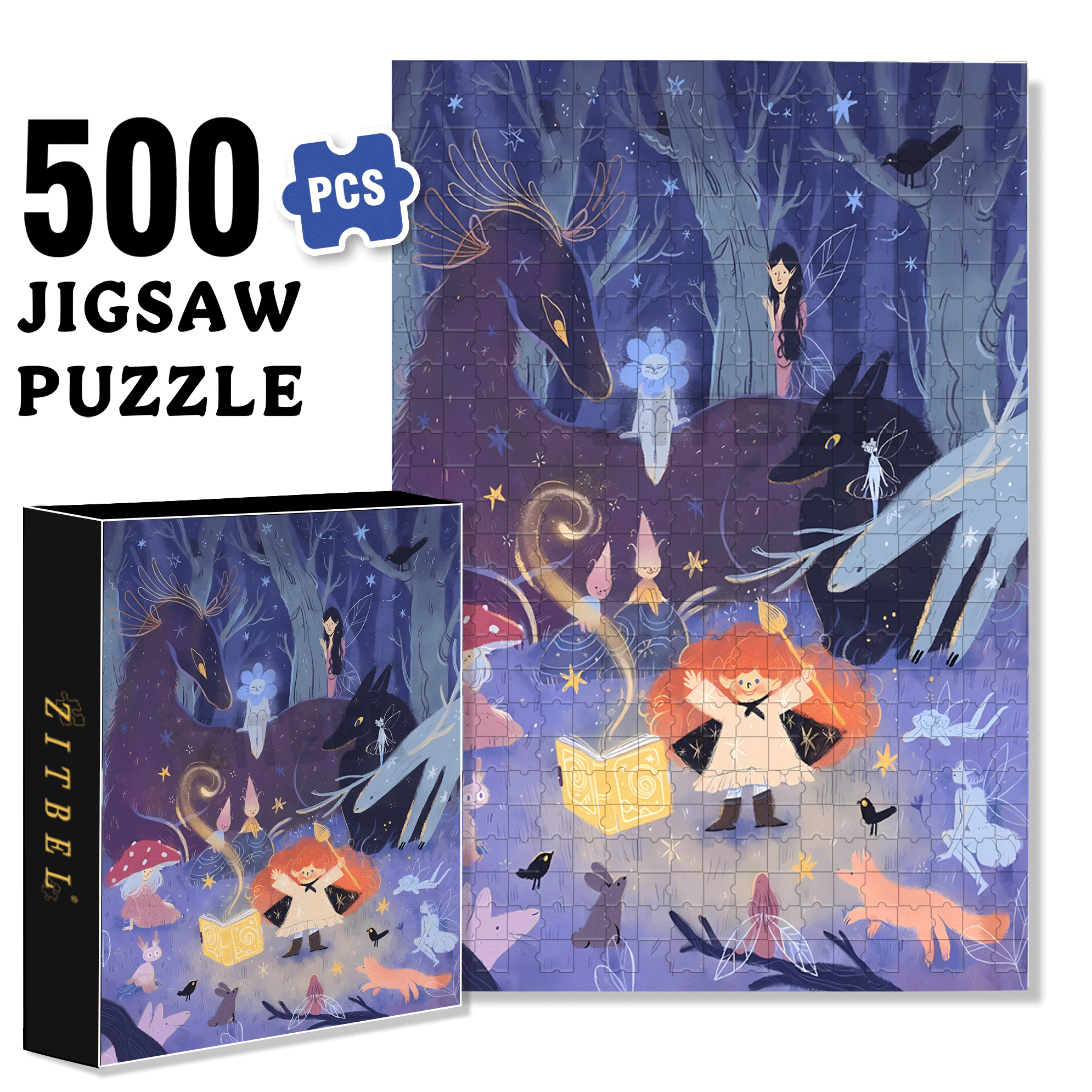 My Brilliant Ideas 500pcs/1000pcs Jigsaw Puzzle, Scratch-Resistant, Interactive Family Game & Brain-Boosting DIY Decor, Perfect for Halloween, Christmas & New Year Gifts, Family Puzzle Game