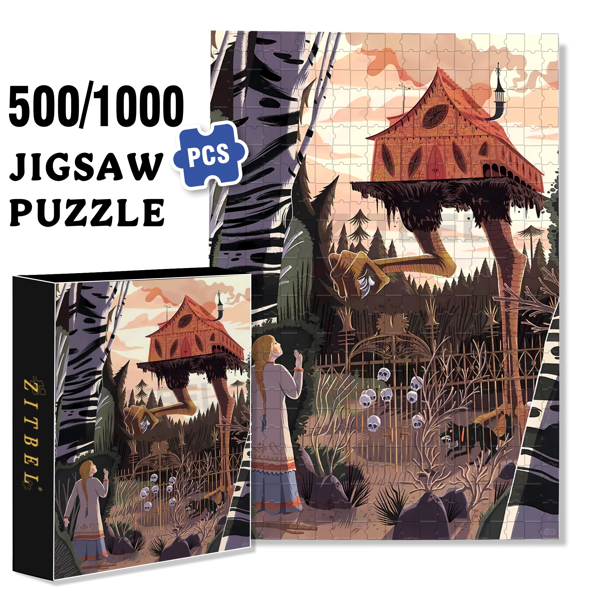 Norse Mythology 45 500pcs/1000pcs Jigsaw Puzzle, Scratch-Resistant, Interactive Family Game & Brain-Boosting DIY Decor, Perfect for Halloween, Christmas & New Year Gifts, Family Puzzle Game