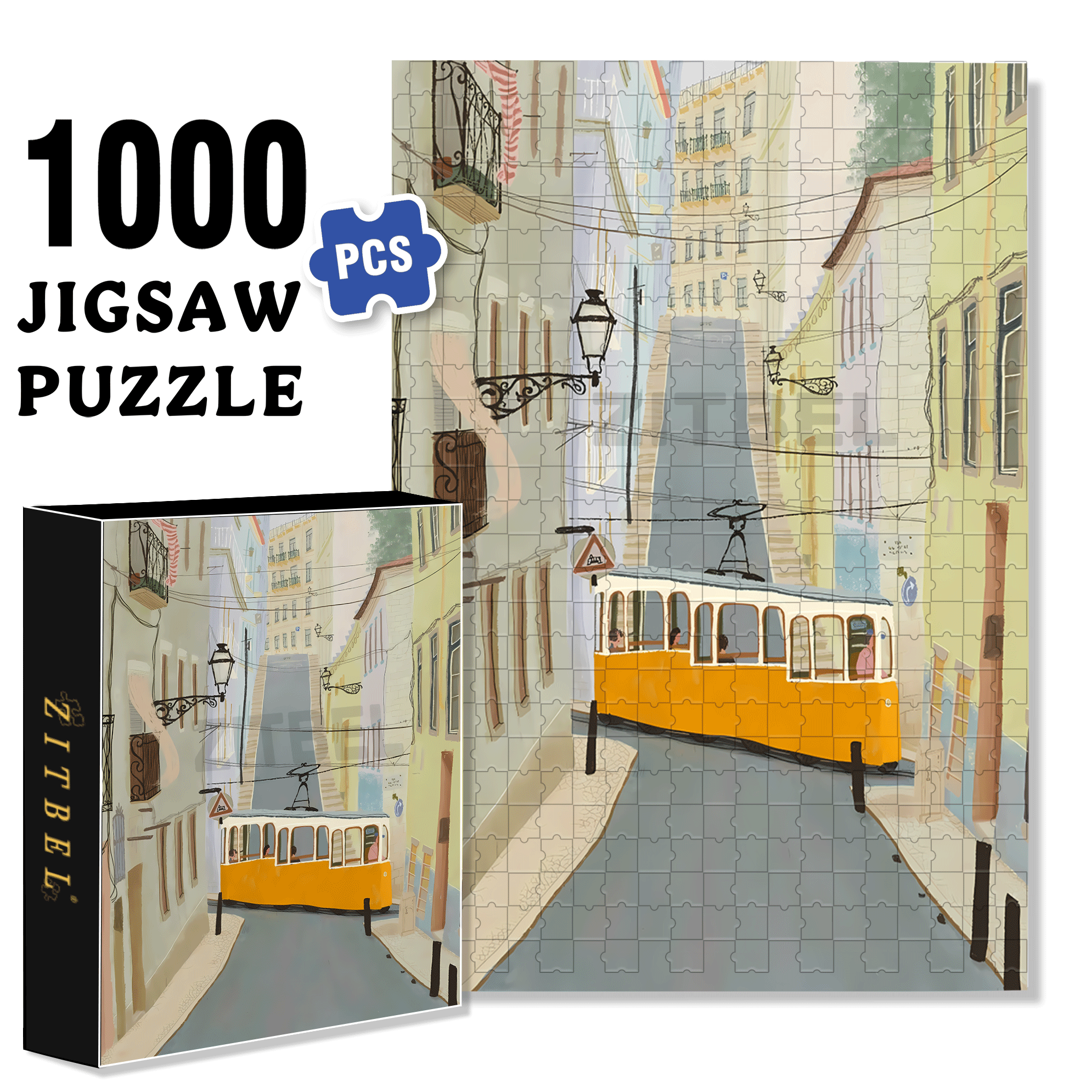 Old Streets And Alleys 500pcs/1000pcs Jigsaw Puzzle, Scratch-Resistant, Interactive Family Game & Brain-Boosting DIY Decor, Perfect for Halloween, Christmas & New Year Gifts, Family Puzzle Game