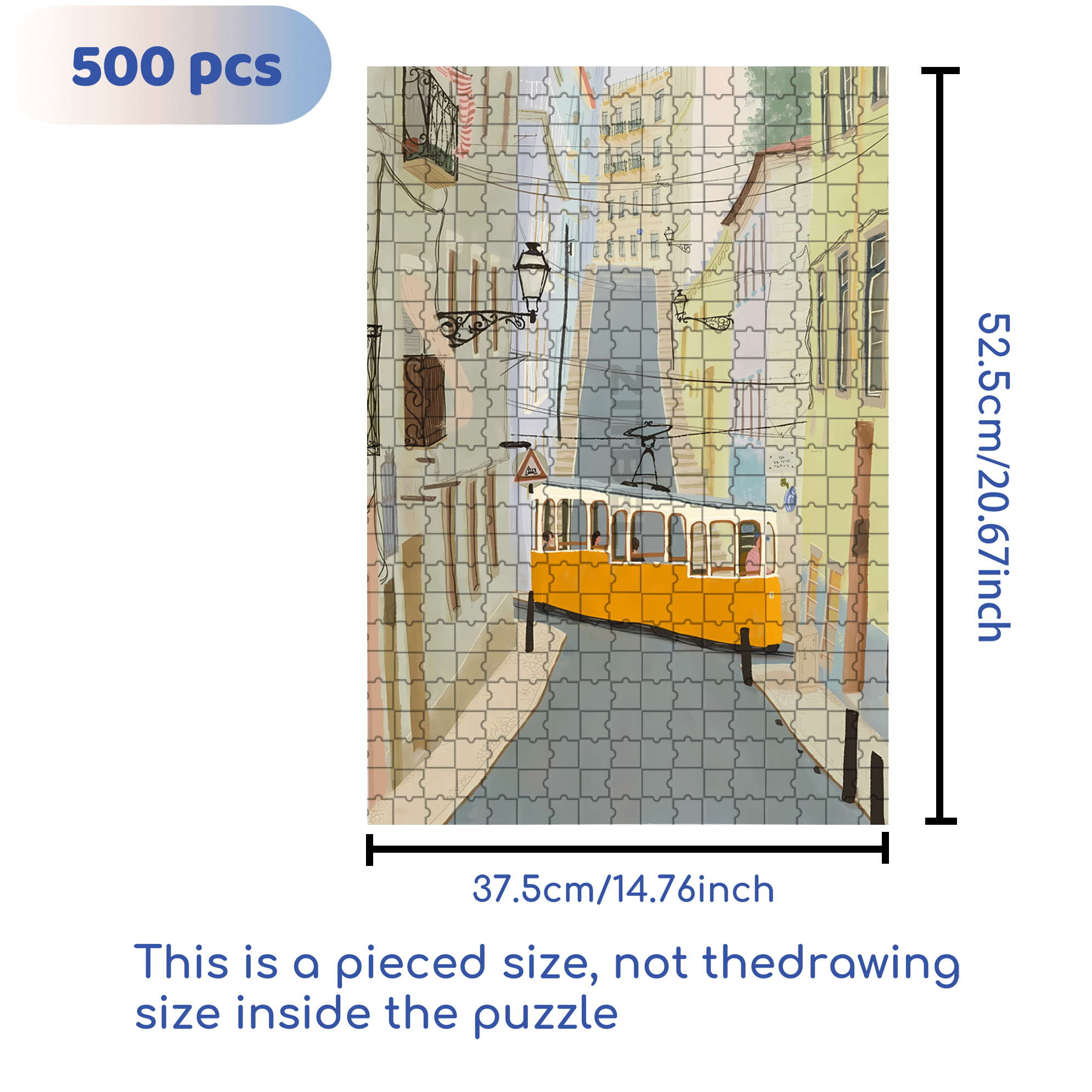 Old Streets And Alleys 500pcs/1000pcs Jigsaw Puzzle, Scratch-Resistant, Interactive Family Game & Brain-Boosting DIY Decor, Perfect for Halloween, Christmas & New Year Gifts, Family Puzzle Game