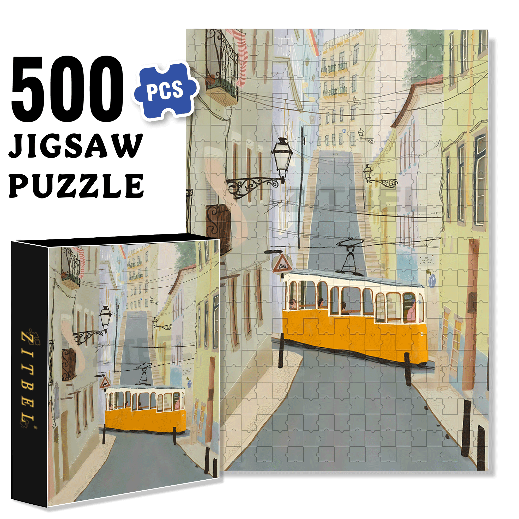 Old Streets And Alleys 500pcs/1000pcs Jigsaw Puzzle, Scratch-Resistant, Interactive Family Game & Brain-Boosting DIY Decor, Perfect for Halloween, Christmas & New Year Gifts, Family Puzzle Game