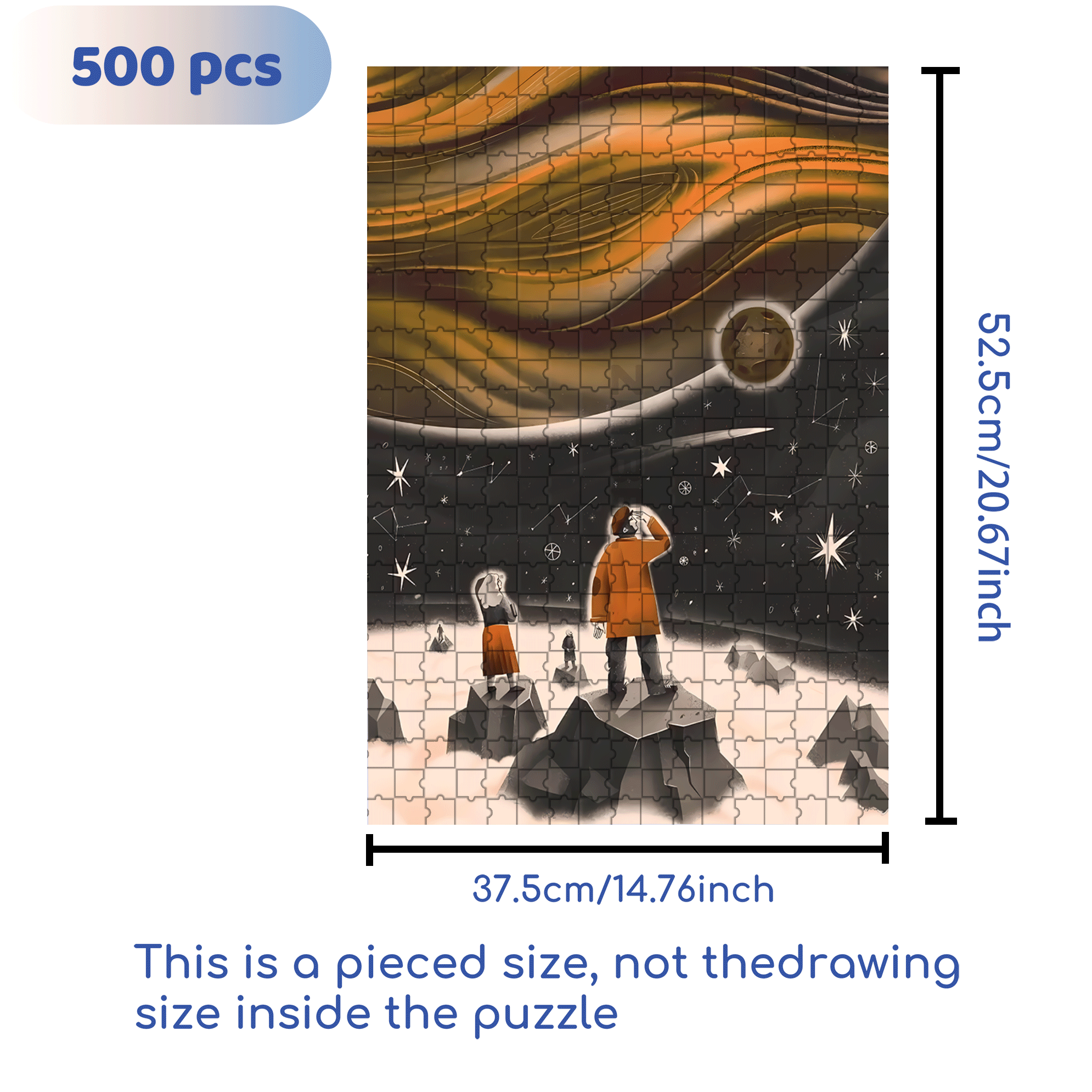 Space Roaming 500pcs/1000pcs Jigsaw Puzzle, Scratch-Resistant, Interactive Family Game & Brain-Boosting DIY Decor, Perfect for Halloween, Christmas & New Year Gifts, Family Puzzle Game