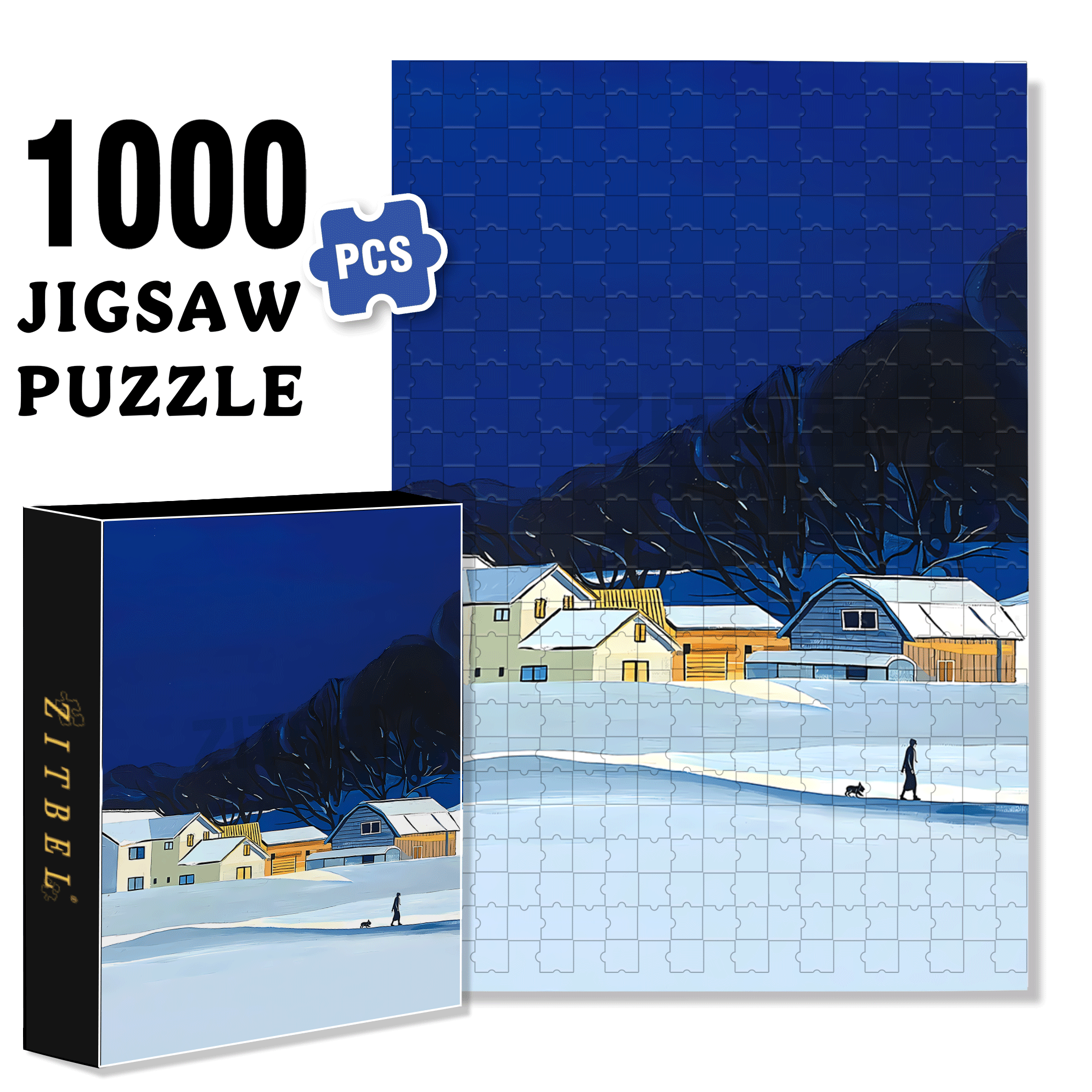 The Light In The Dark Night 500pcs/1000pcs Jigsaw Puzzle, Scratch-Resistant, Interactive Family Game & Brain-Boosting DIY Decor, Perfect for Halloween, Christmas & New Year Gifts, Family Puzzle Game