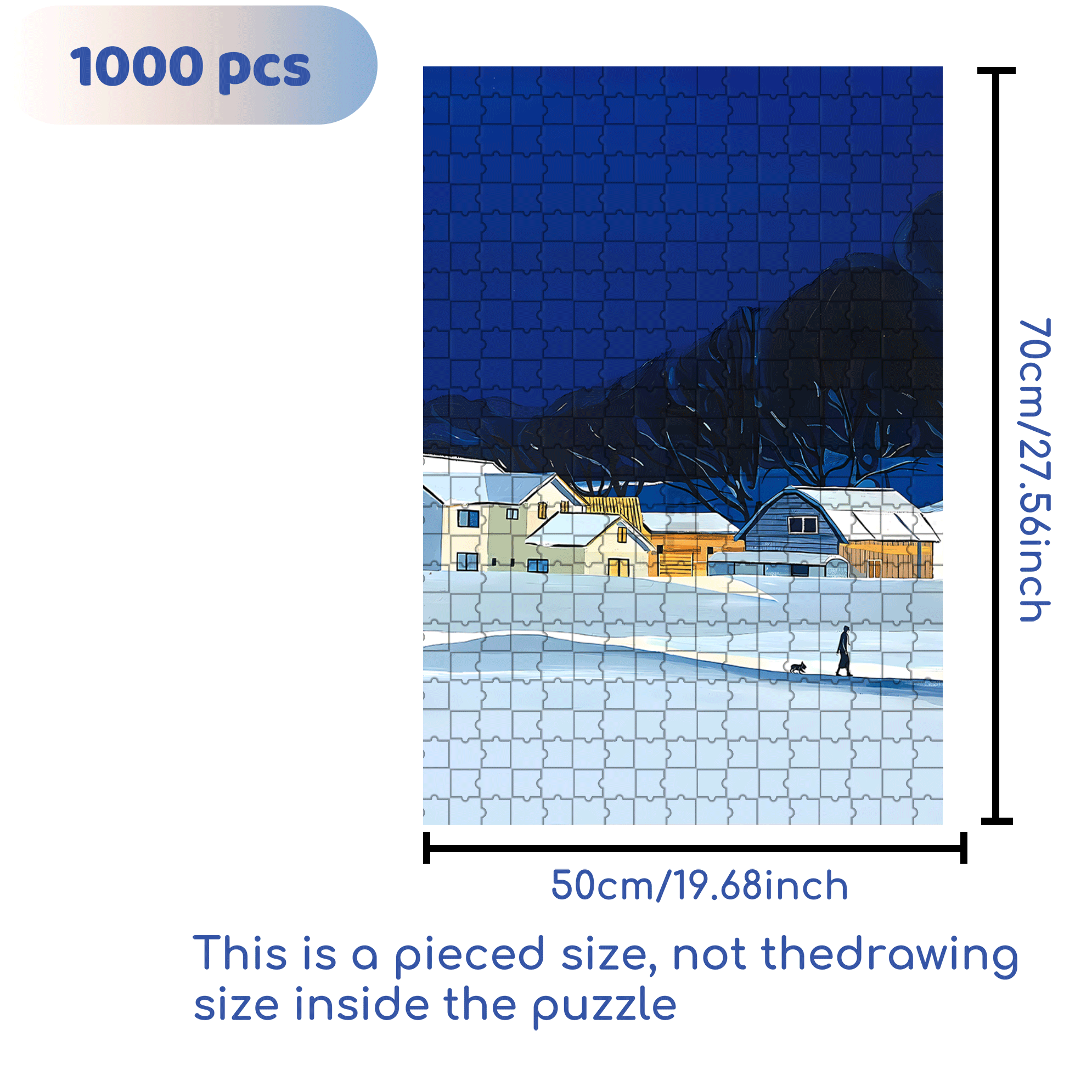 The Light In The Dark Night 500pcs/1000pcs Jigsaw Puzzle, Scratch-Resistant, Interactive Family Game & Brain-Boosting DIY Decor, Perfect for Halloween, Christmas & New Year Gifts, Family Puzzle Game