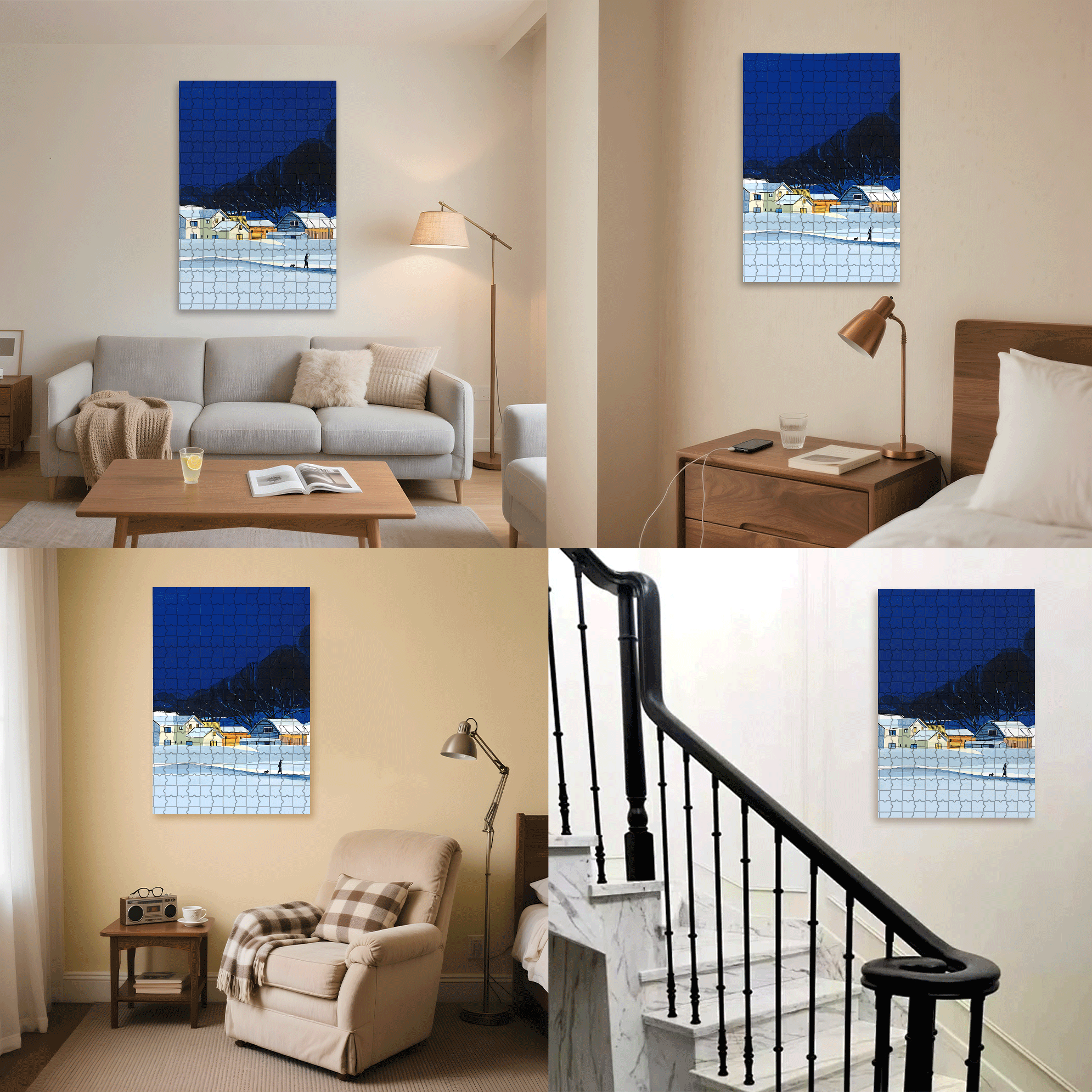 The Light In The Dark Night 500pcs/1000pcs Jigsaw Puzzle, Scratch-Resistant, Interactive Family Game & Brain-Boosting DIY Decor, Perfect for Halloween, Christmas & New Year Gifts, Family Puzzle Game