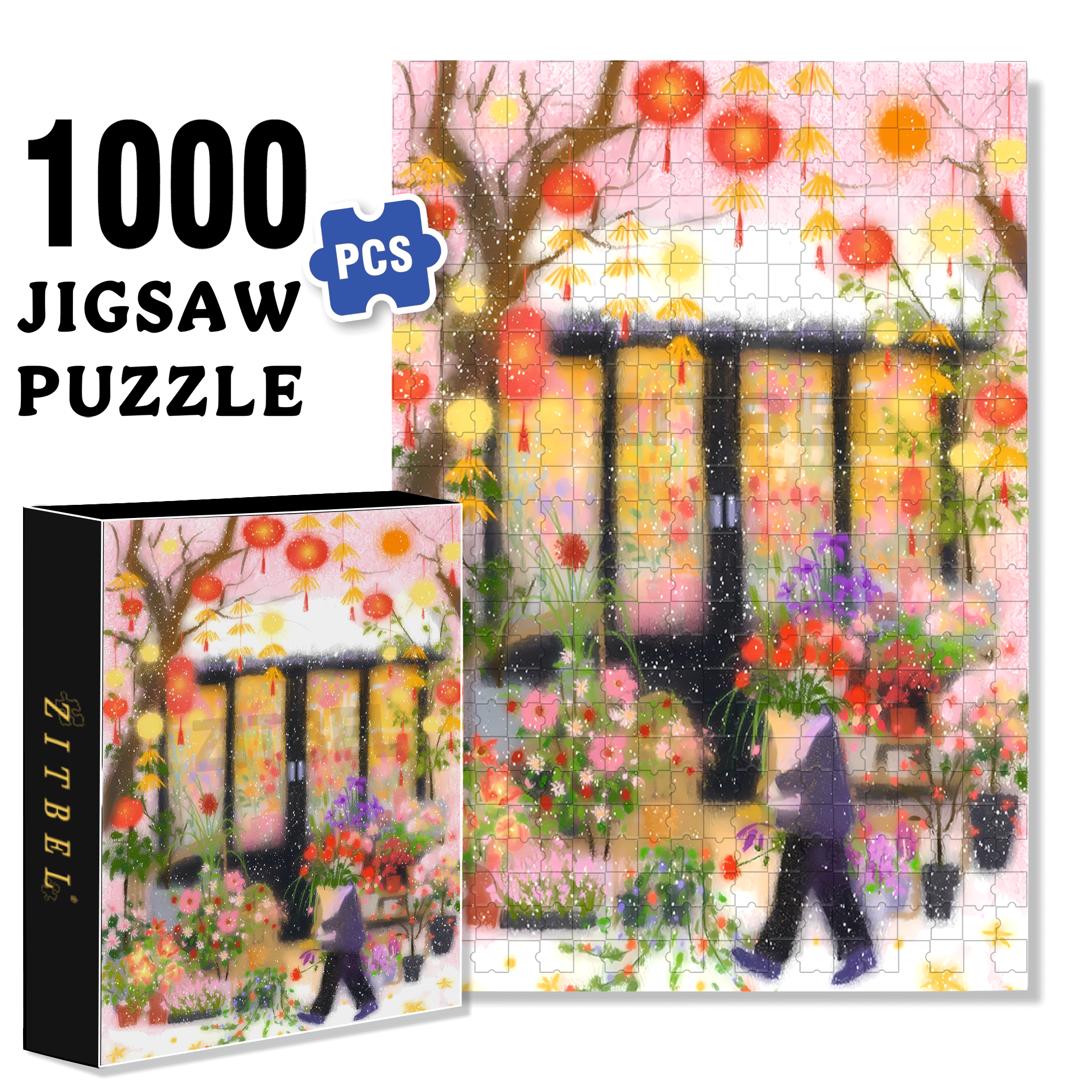 The New Year Is Approaching 500pcs/1000pcs Jigsaw Puzzle, Scratch-Resistant, Interactive Family Game & Brain-Boosting DIY Decor, Perfect for Halloween, Christmas & New Year Gifts, Family Puzzle Game