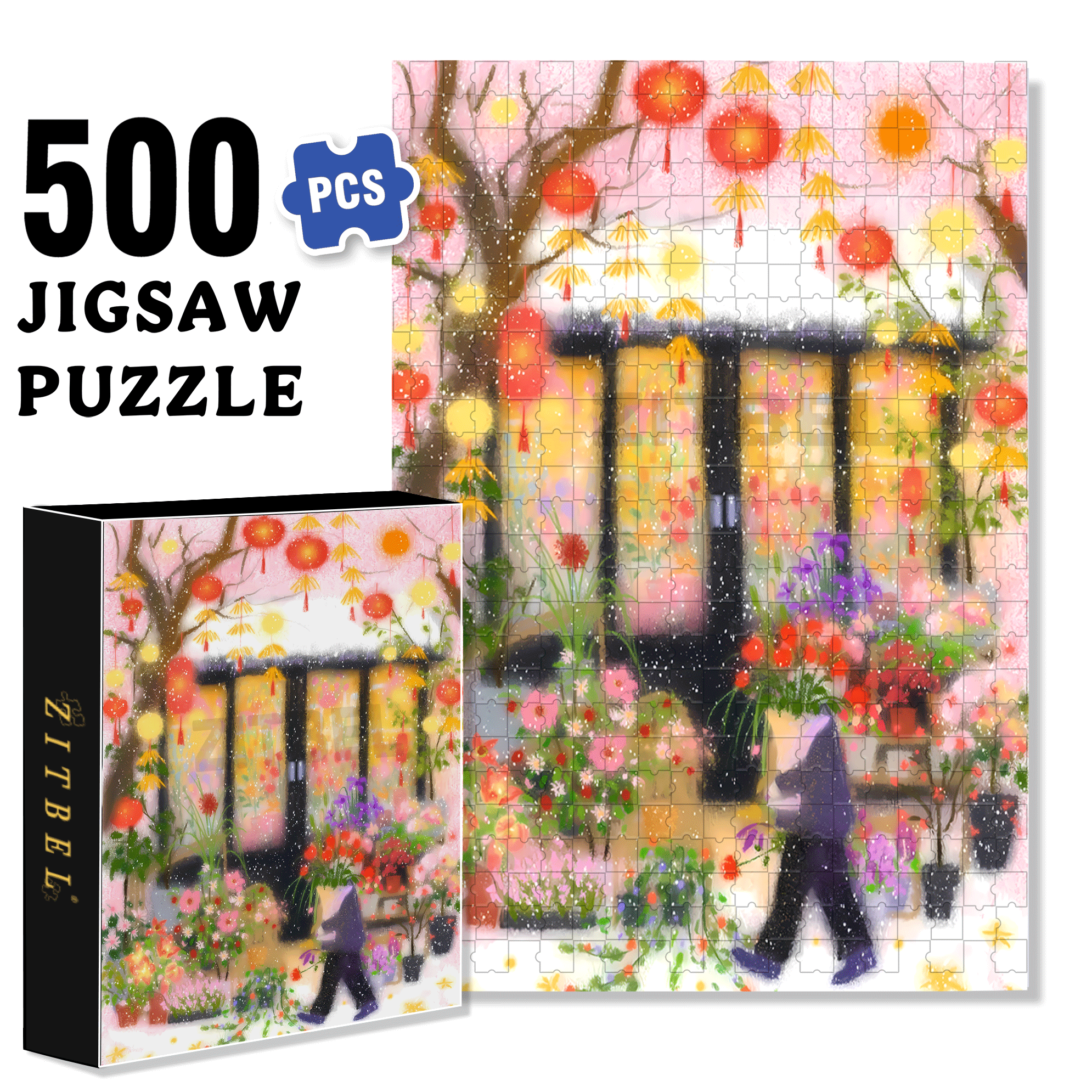 The New Year Is Approaching 500pcs/1000pcs Jigsaw Puzzle, Scratch-Resistant, Interactive Family Game & Brain-Boosting DIY Decor, Perfect for Halloween, Christmas & New Year Gifts, Family Puzzle Game