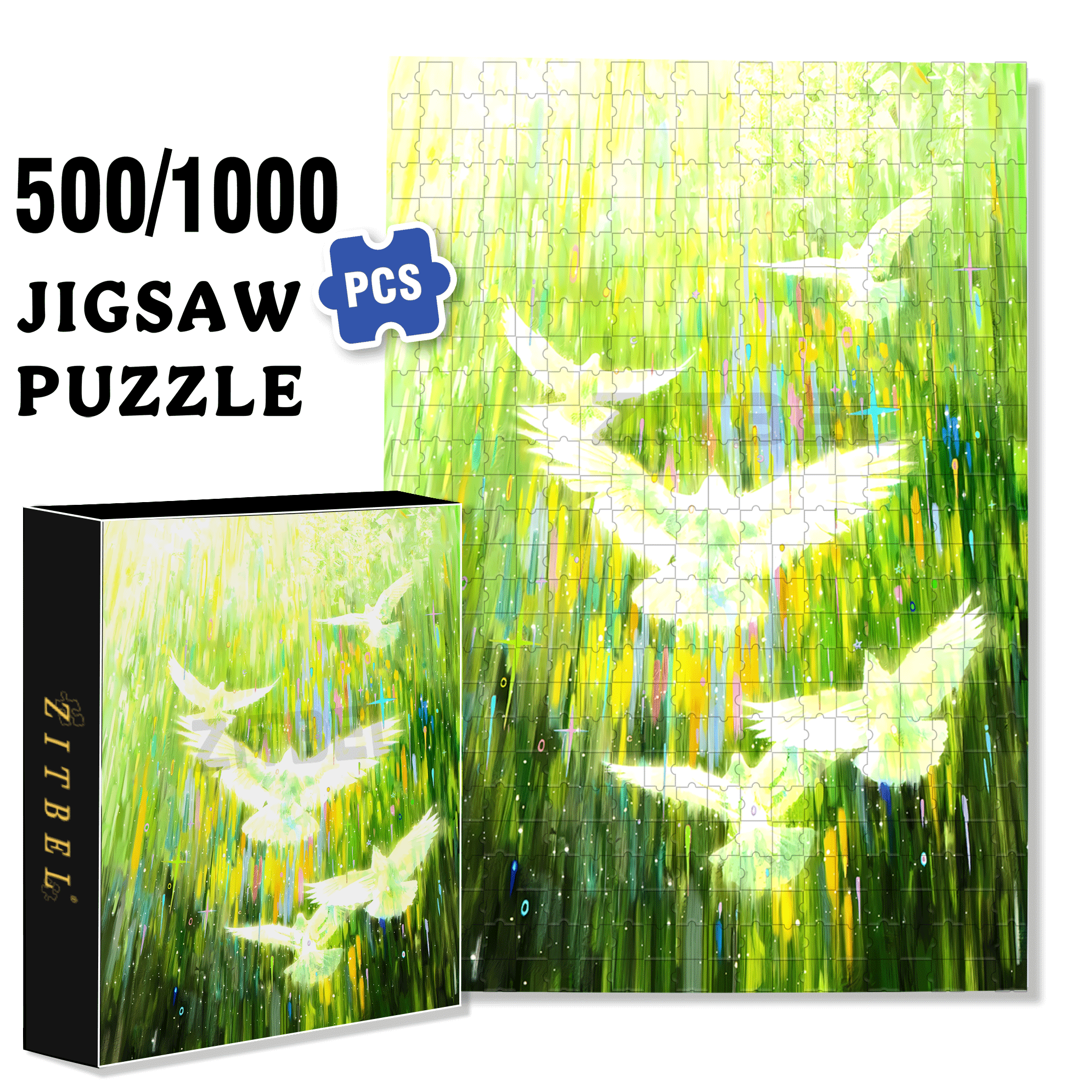 Toward The Spring Sunlight 500pcs/1000pcs Jigsaw Puzzle, Scratch-Resistant, Interactive Family Game & Brain-Boosting DIY Decor, Perfect for Halloween, Christmas & New Year Gifts, Family Puzzle Game