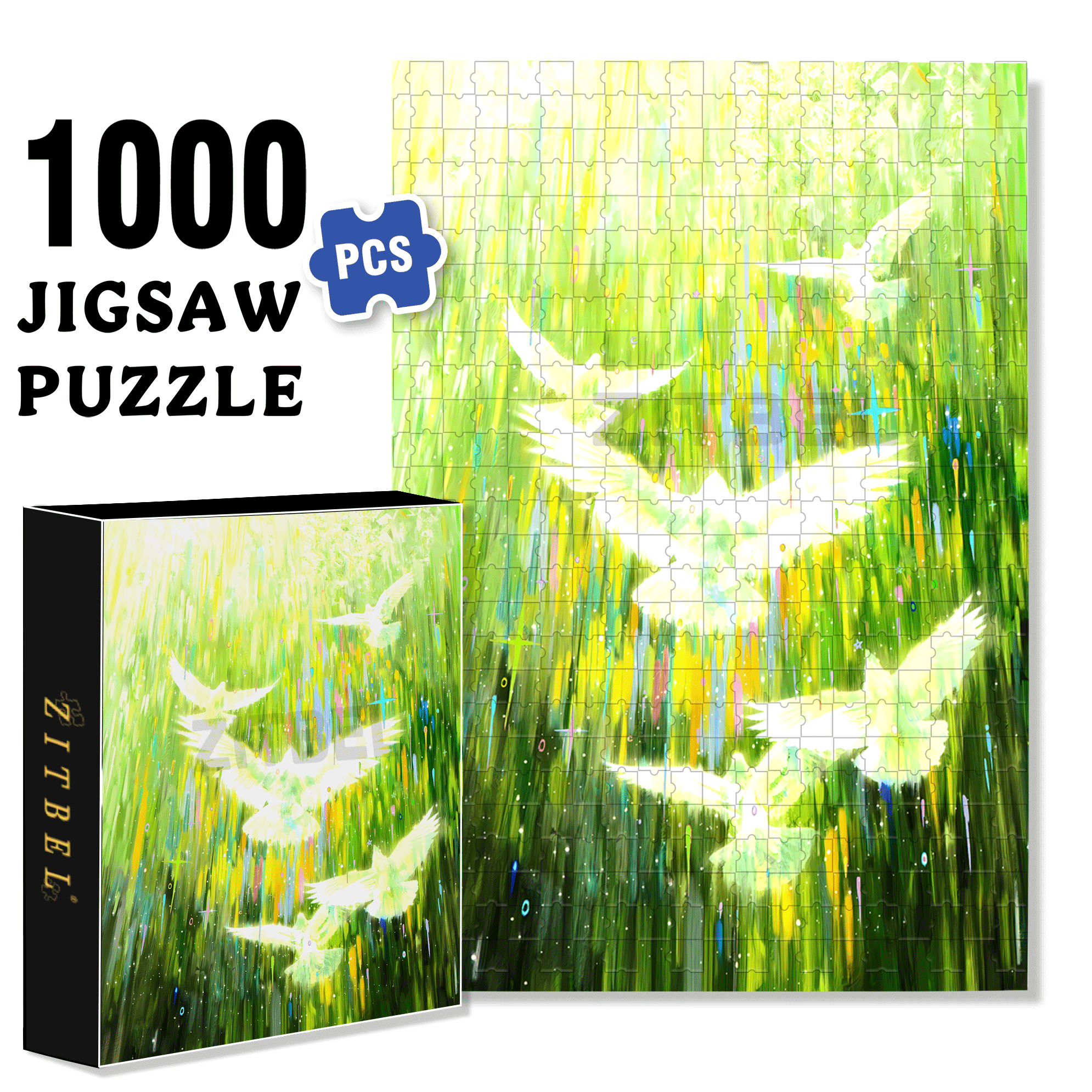 Toward The Spring Sunlight 500pcs/1000pcs Jigsaw Puzzle, Scratch-Resistant, Interactive Family Game & Brain-Boosting DIY Decor, Perfect for Halloween, Christmas & New Year Gifts, Family Puzzle Game