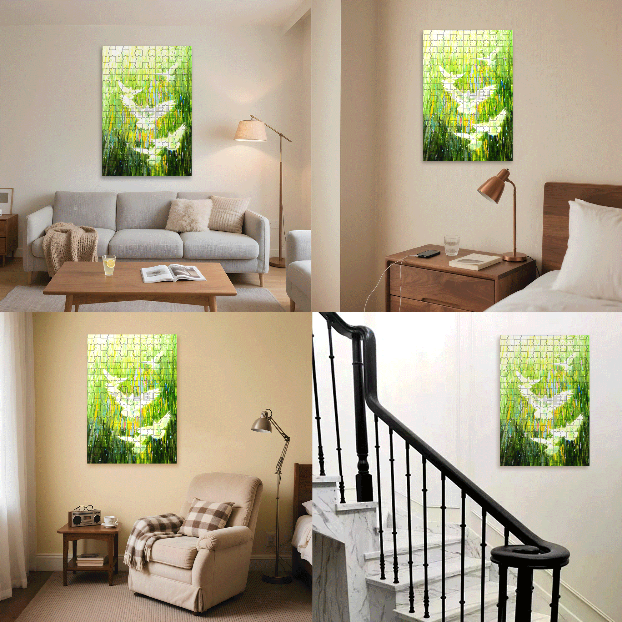 Toward The Spring Sunlight 500pcs/1000pcs Jigsaw Puzzle, Scratch-Resistant, Interactive Family Game & Brain-Boosting DIY Decor, Perfect for Halloween, Christmas & New Year Gifts, Family Puzzle Game