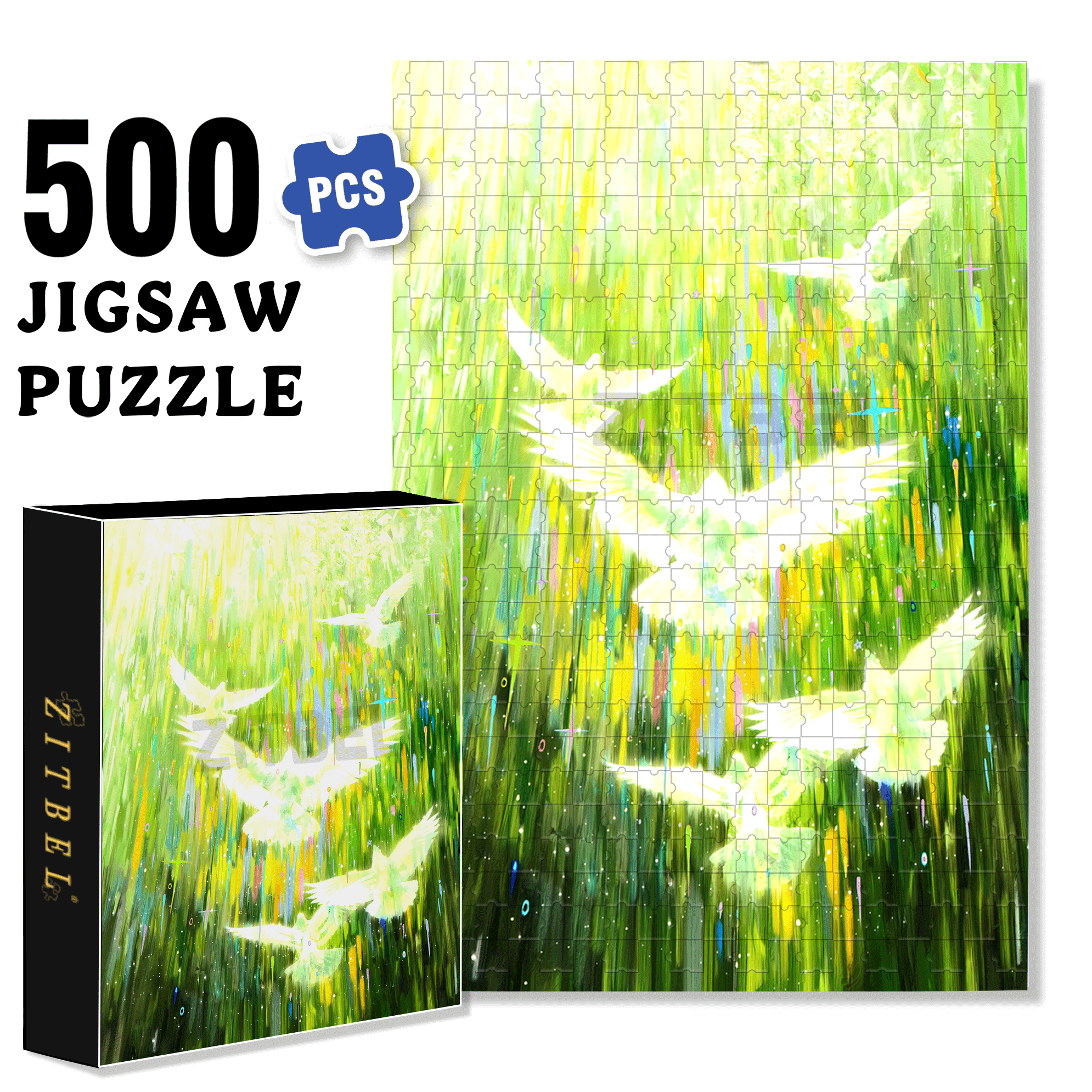 Toward The Spring Sunlight 500pcs/1000pcs Jigsaw Puzzle, Scratch-Resistant, Interactive Family Game & Brain-Boosting DIY Decor, Perfect for Halloween, Christmas & New Year Gifts, Family Puzzle Game