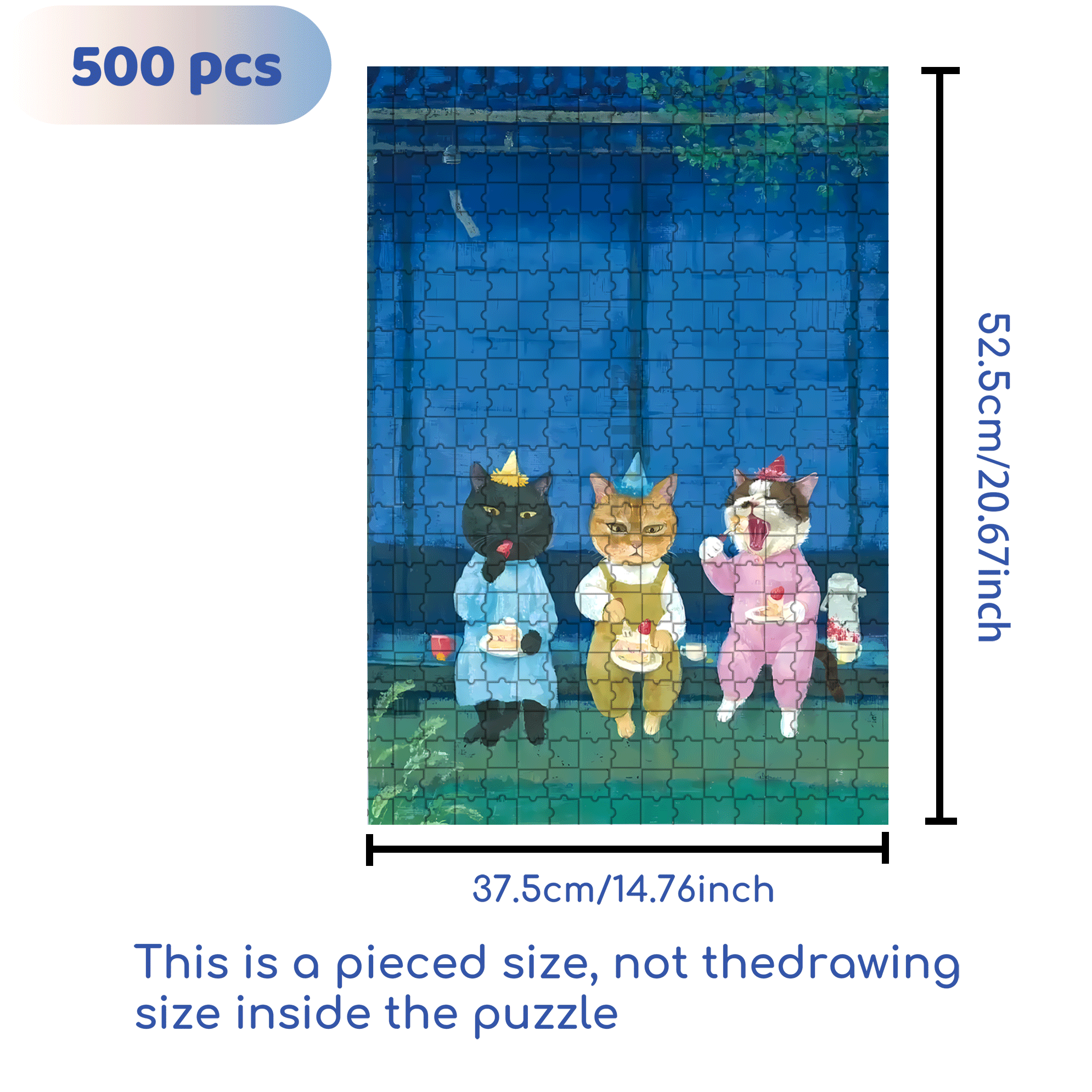 Under The Moon Before The Cat 500pcs/1000pcs Jigsaw Puzzle, Scratch-Resistant, Interactive Family Game & Brain-Boosting DIY Decor, Perfect for Halloween, Christmas & New Year Gifts, Family Puzzle Game