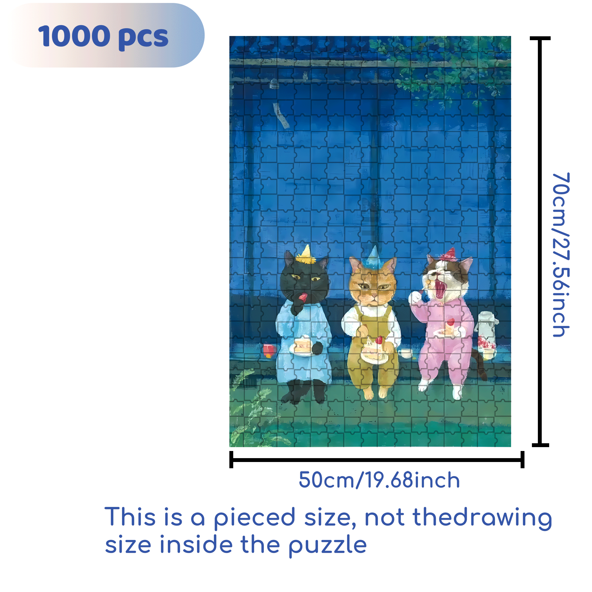 Under The Moon Before The Cat 500pcs/1000pcs Jigsaw Puzzle, Scratch-Resistant, Interactive Family Game & Brain-Boosting DIY Decor, Perfect for Halloween, Christmas & New Year Gifts, Family Puzzle Game