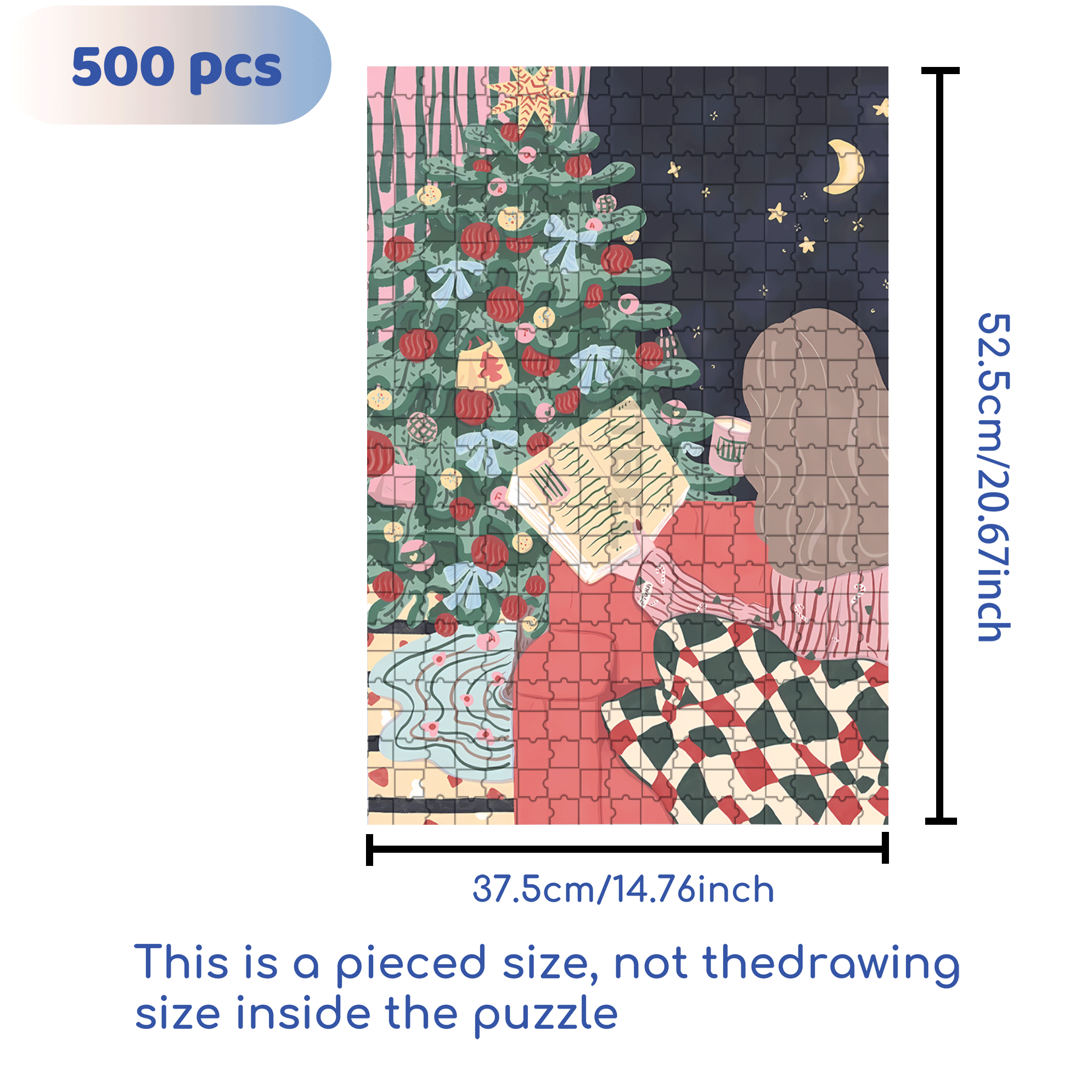 Warm Christmas 2 500pcs/1000pcs Jigsaw Puzzle, Scratch-Resistant, Interactive Family Game & Brain-Boosting DIY Decor, Perfect for Halloween, Christmas & New Year Gifts, Family Puzzle Game