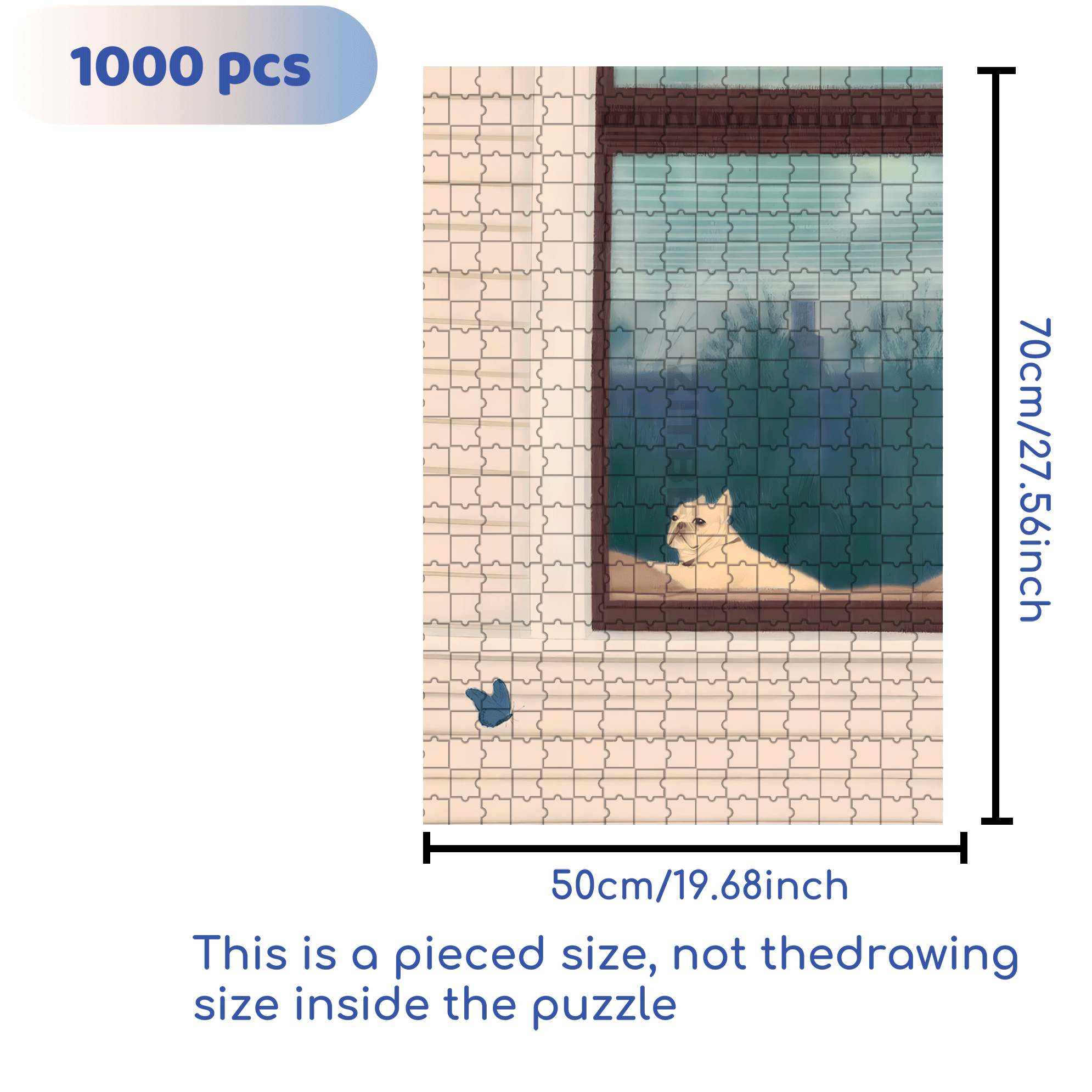 A small Figure By The Windowsill 500pcs/1000pcs Jigsaw Puzzle, Scratch-Resistant, Interactive Family Game & Brain-Boosting DIY Decor, Perfect for Halloween, Christmas & New Year Gifts, Family Puzzle Game