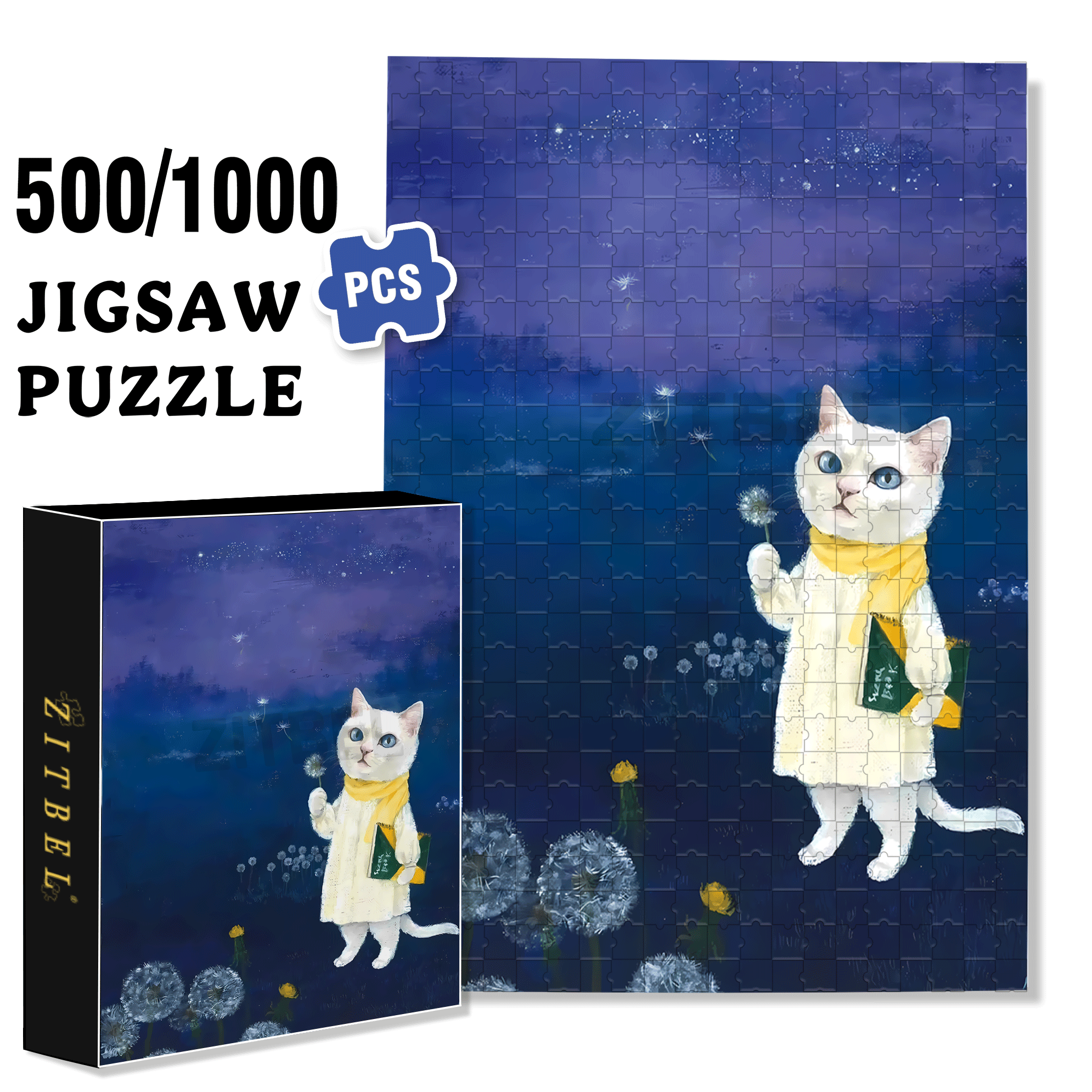 Dandelion's Promise 1 500pcs/1000pcs Jigsaw Puzzle, Scratch-Resistant, Interactive Family Game & Brain-Boosting DIY Decor, Perfect for Halloween, Christmas & New Year Gifts, Family Puzzle Game
