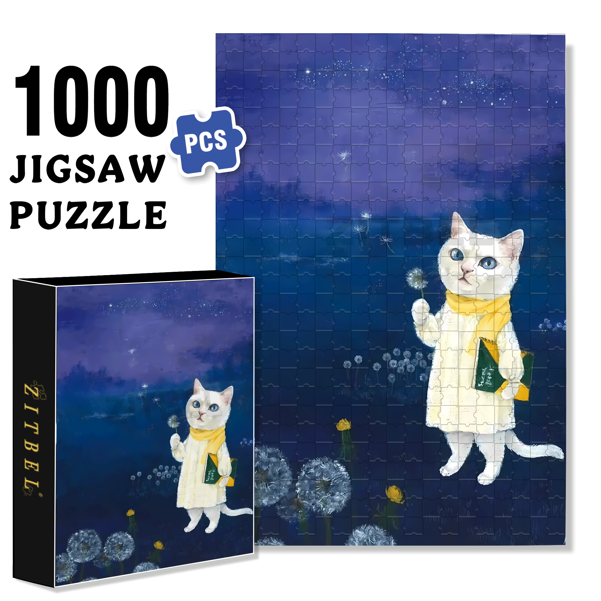 Dandelion's Promise 1 500pcs/1000pcs Jigsaw Puzzle, Scratch-Resistant, Interactive Family Game & Brain-Boosting DIY Decor, Perfect for Halloween, Christmas & New Year Gifts, Family Puzzle Game