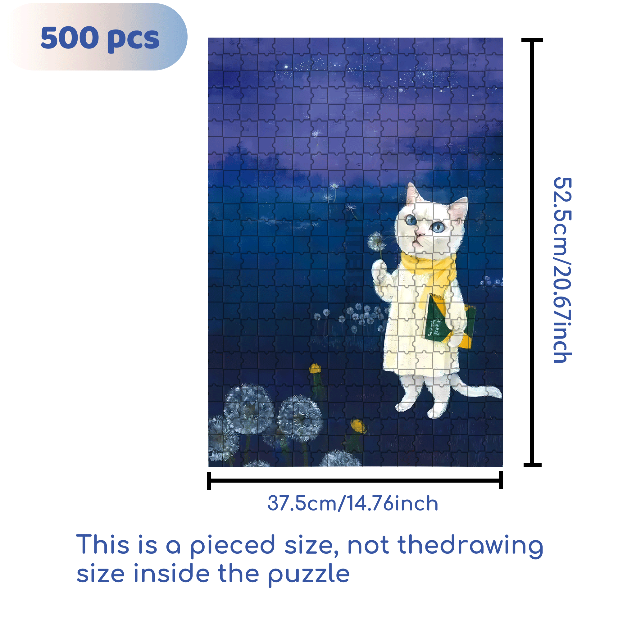 Dandelion's Promise 1 500pcs/1000pcs Jigsaw Puzzle, Scratch-Resistant, Interactive Family Game & Brain-Boosting DIY Decor, Perfect for Halloween, Christmas & New Year Gifts, Family Puzzle Game