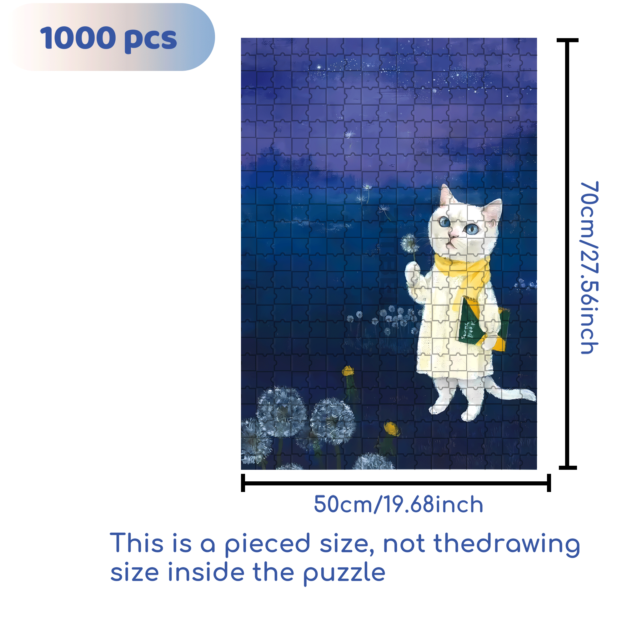 Dandelion's Promise 1 500pcs/1000pcs Jigsaw Puzzle, Scratch-Resistant, Interactive Family Game & Brain-Boosting DIY Decor, Perfect for Halloween, Christmas & New Year Gifts, Family Puzzle Game