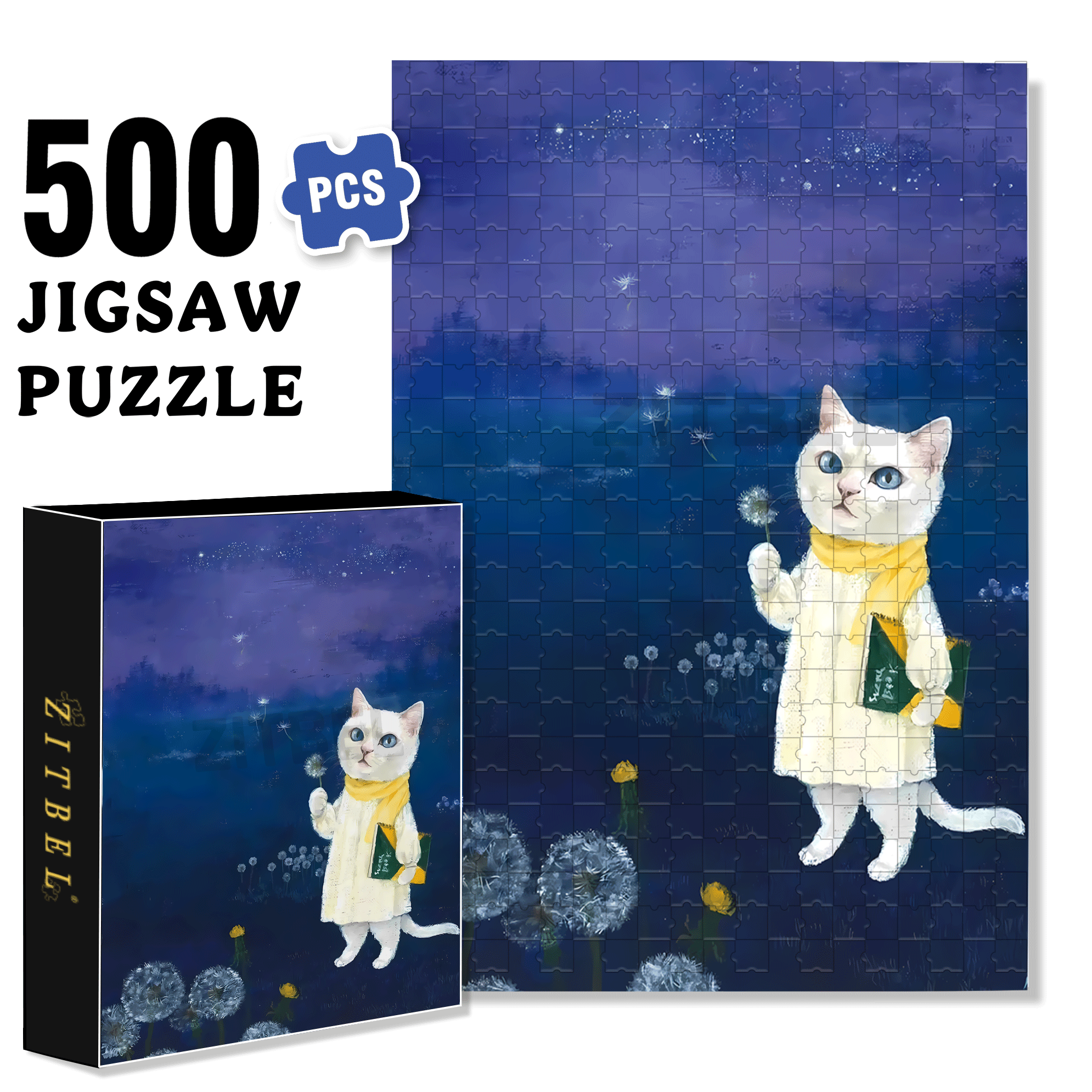 Dandelion's Promise 1 500pcs/1000pcs Jigsaw Puzzle, Scratch-Resistant, Interactive Family Game & Brain-Boosting DIY Decor, Perfect for Halloween, Christmas & New Year Gifts, Family Puzzle Game