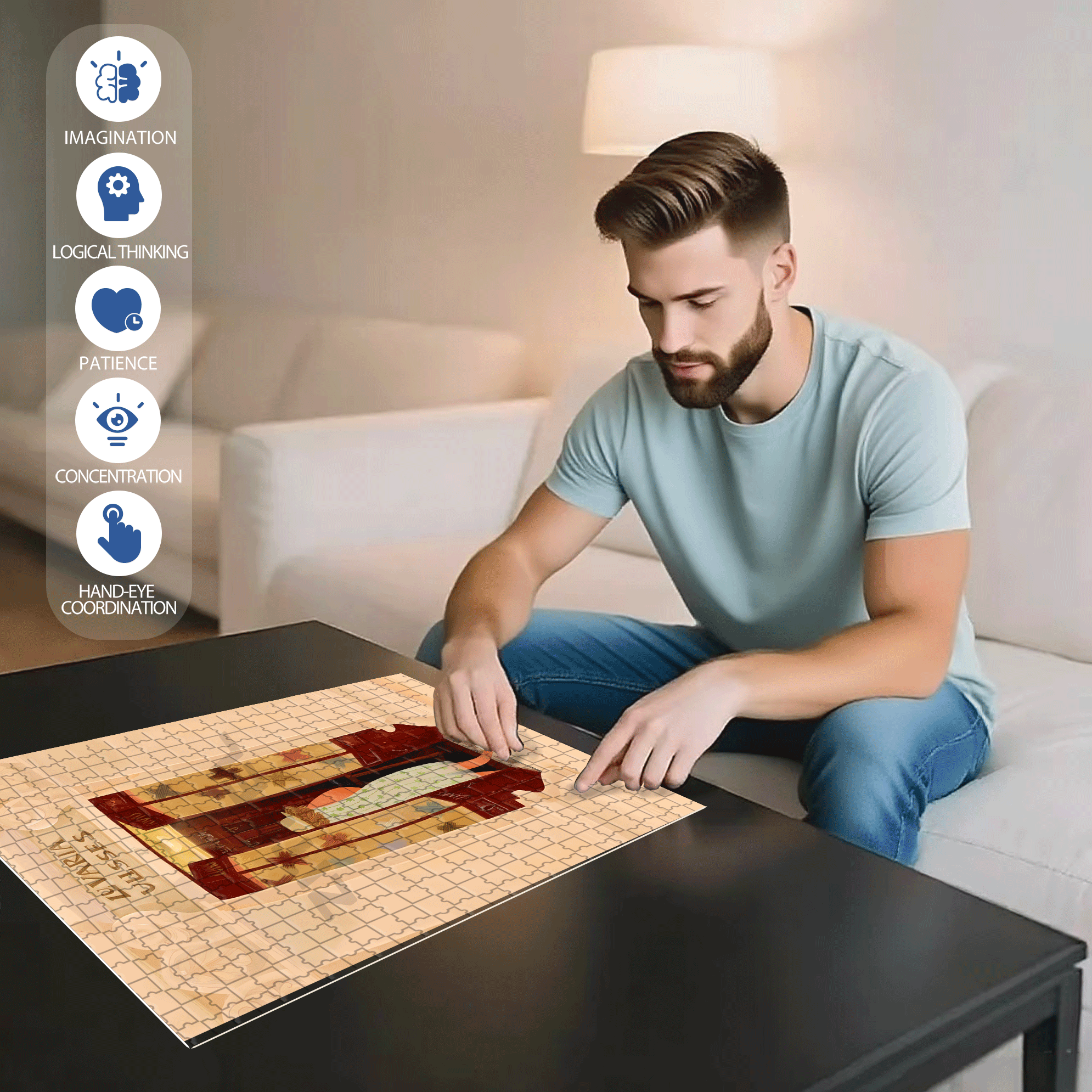 Don't miss Those Beautiful Moments In Life 500pcs/1000pcs Jigsaw Puzzle, Scratch-Resistant, Interactive Family Game & Brain-Boosting DIY Decor, Perfect for Halloween, Christmas & New Year Gifts, Family Puzzle Game