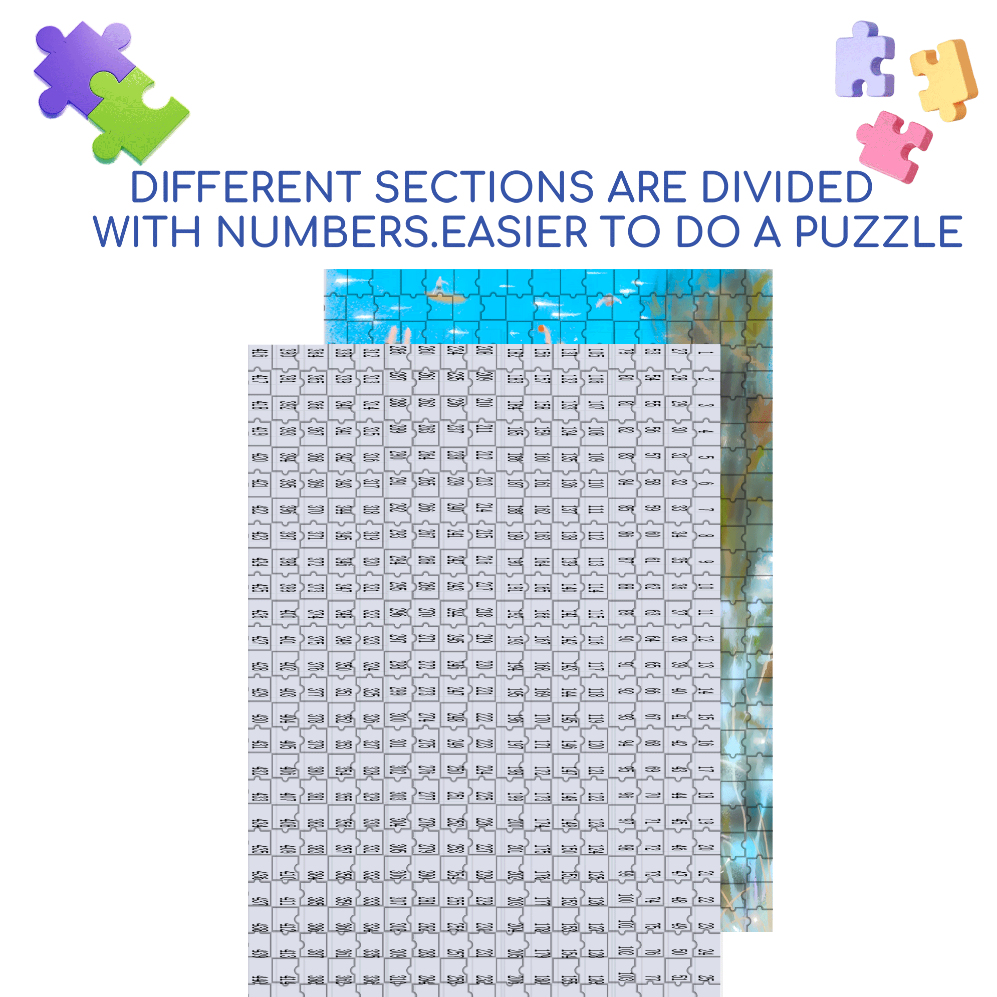 Freestyle Swimming 500pcs/1000pcs Jigsaw Puzzle, Scratch-Resistant, Interactive Family Game & Brain-Boosting DIY Decor, Perfect for Halloween, Christmas & New Year Gifts, Family Puzzle Game