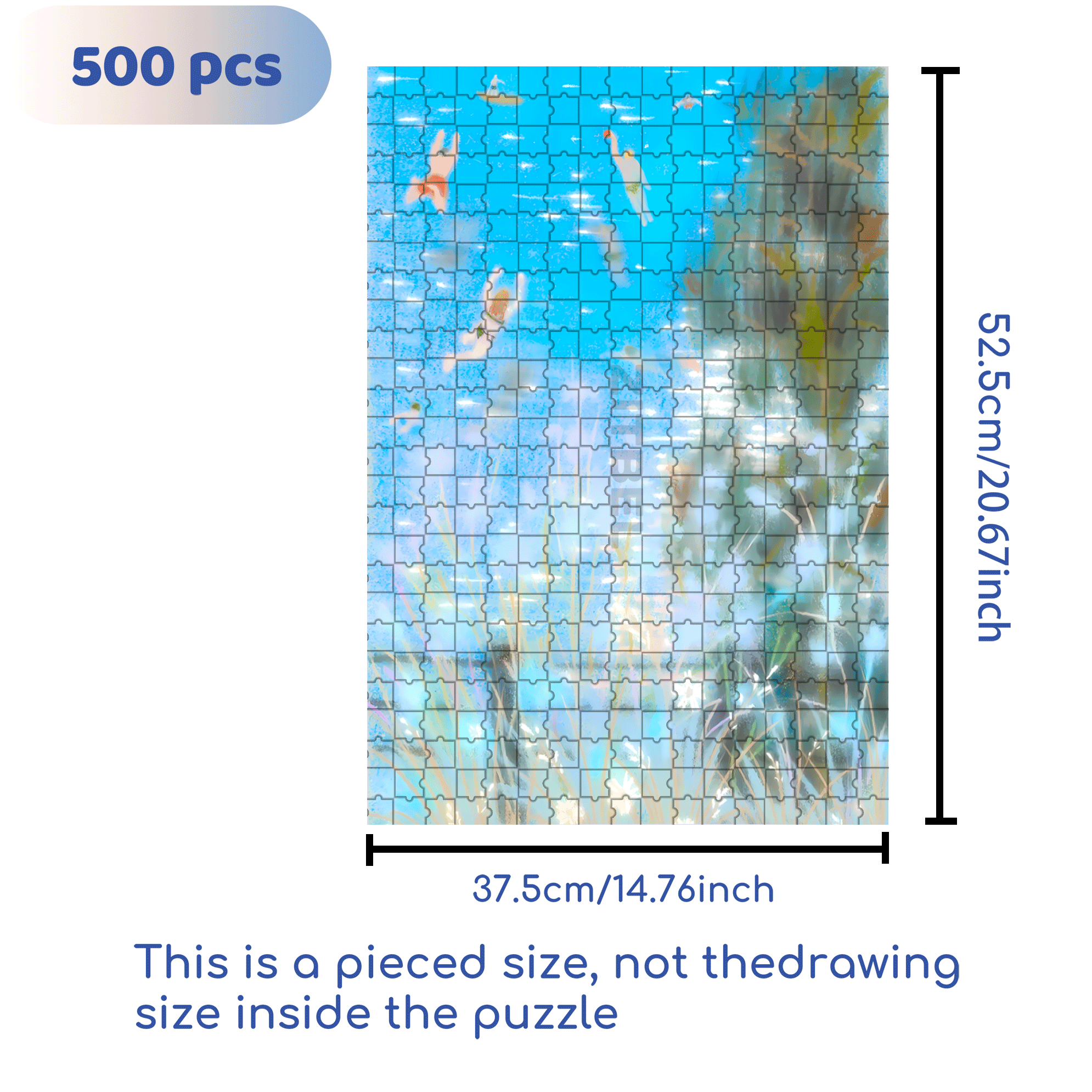 Freestyle Swimming 500pcs/1000pcs Jigsaw Puzzle, Scratch-Resistant, Interactive Family Game & Brain-Boosting DIY Decor, Perfect for Halloween, Christmas & New Year Gifts, Family Puzzle Game