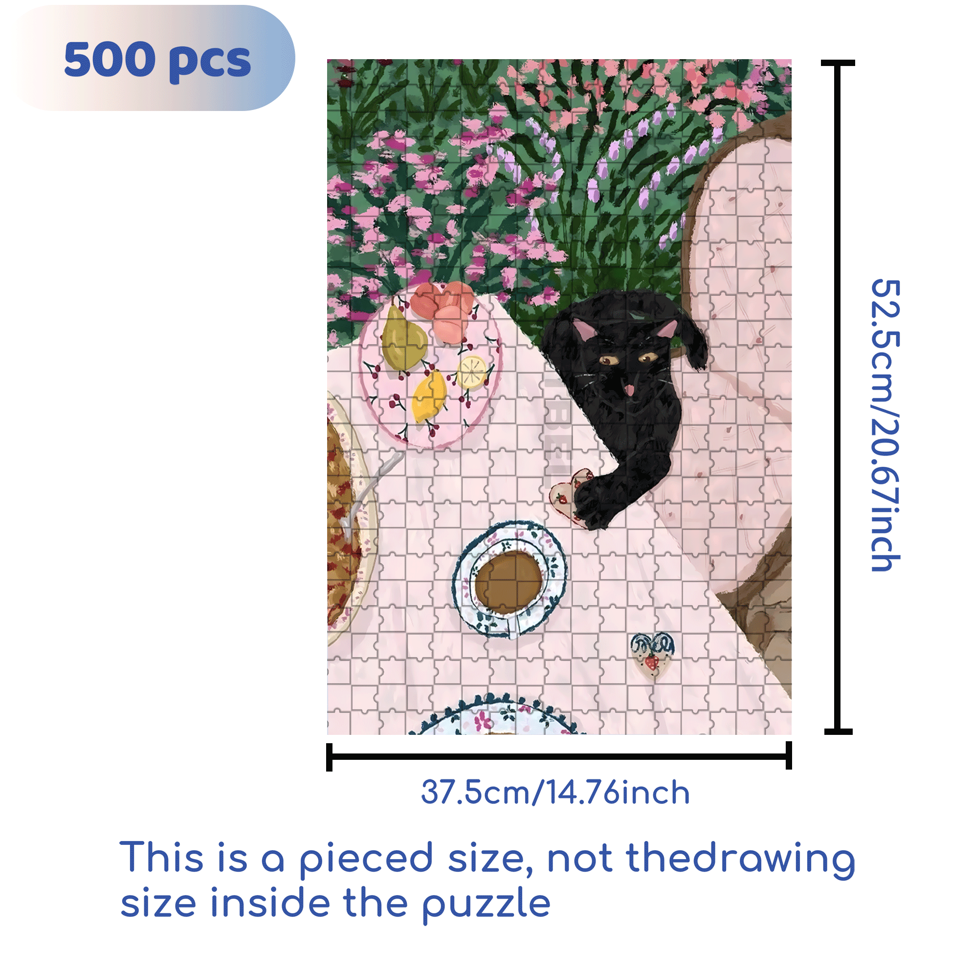 Greedy Little Black Cat 500pcs/1000pcs Jigsaw Puzzle, Scratch-Resistant, Interactive Family Game & Brain-Boosting DIY Decor, Perfect for Halloween, Christmas & New Year Gifts, Family Puzzle Game