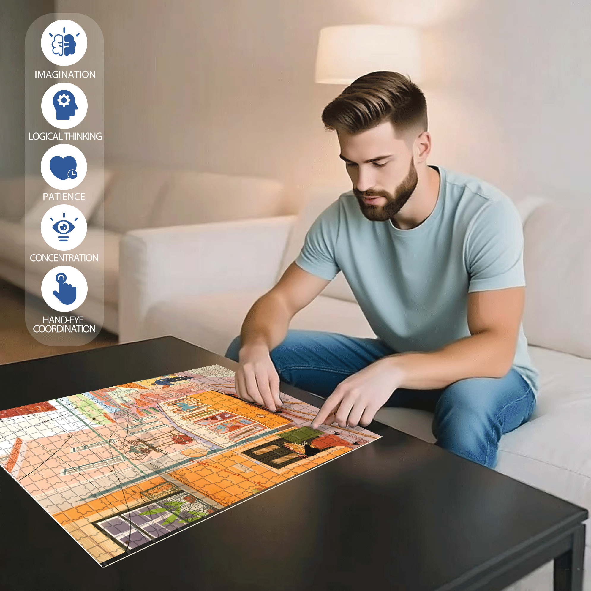 In Ordinary Days 500pcs/1000pcs Jigsaw Puzzle, Scratch-Resistant, Interactive Family Game & Brain-Boosting DIY Decor, Perfect for Halloween, Christmas & New Year Gifts, Family Puzzle Game