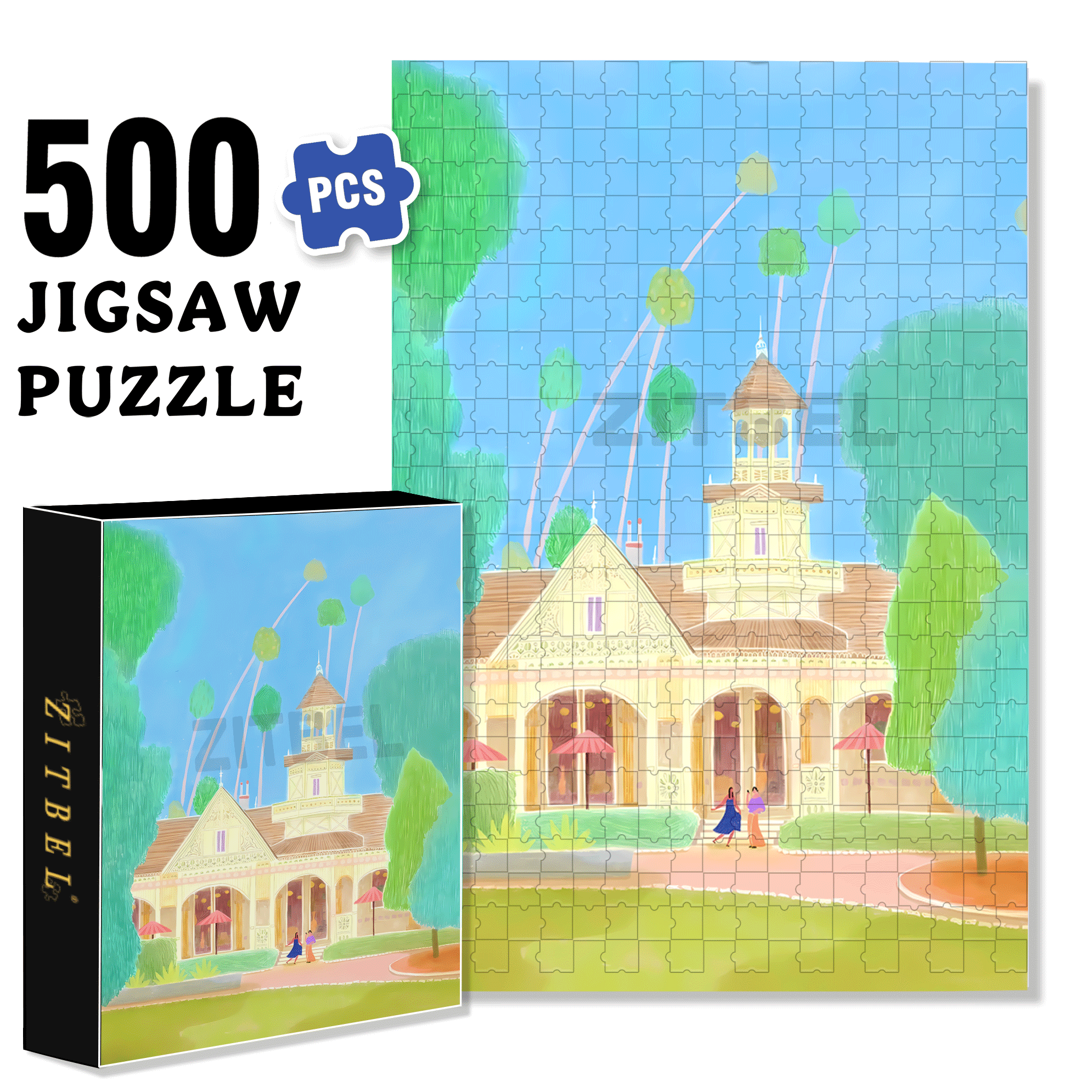 In The Fairy Tale Of The Wizard of Oz 500pcs/1000pcs Jigsaw Puzzle, Scratch-Resistant, Interactive Family Game & Brain-Boosting DIY Decor, Perfect for Halloween, Christmas & New Year Gifts, Family Puzzle Game
