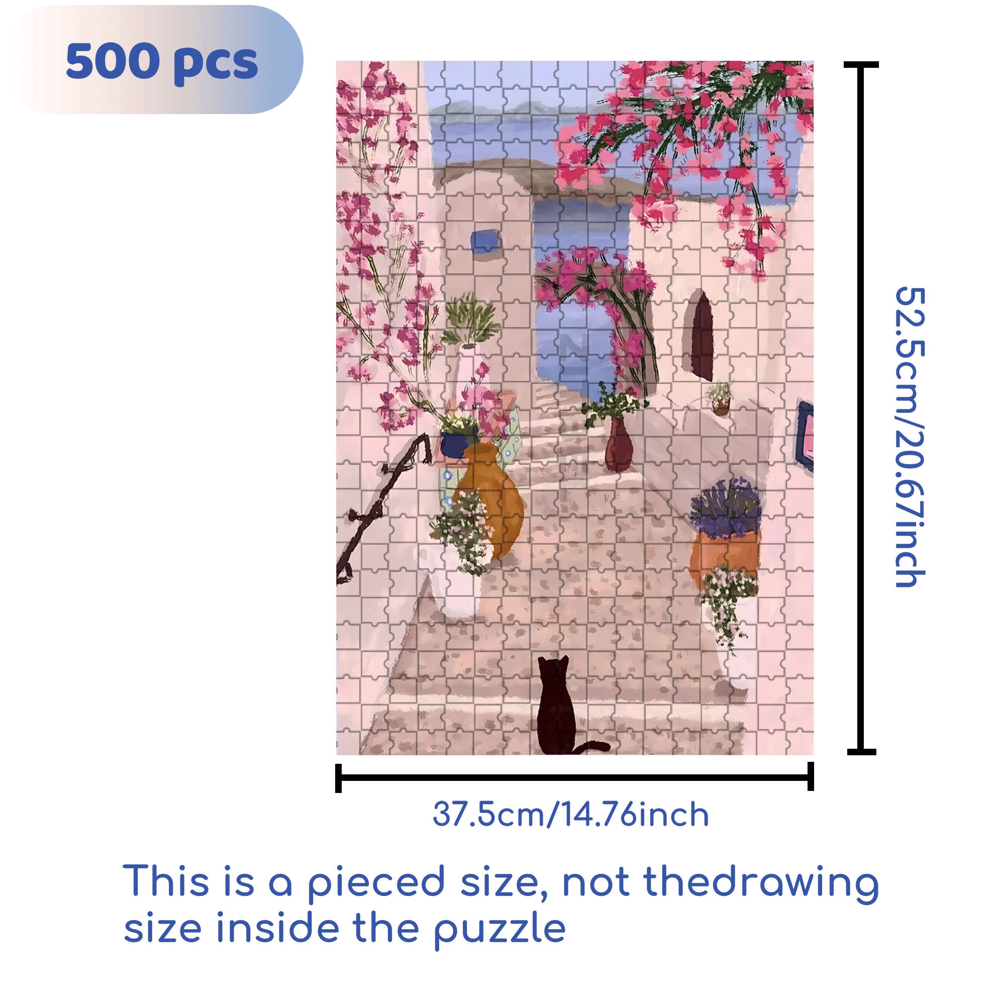 Lonely Kitten 500pcs/1000pcs Jigsaw Puzzle, Scratch-Resistant, Interactive Family Game & Brain-Boosting DIY Decor, Perfect for Halloween, Christmas & New Year Gifts, Family Puzzle Game