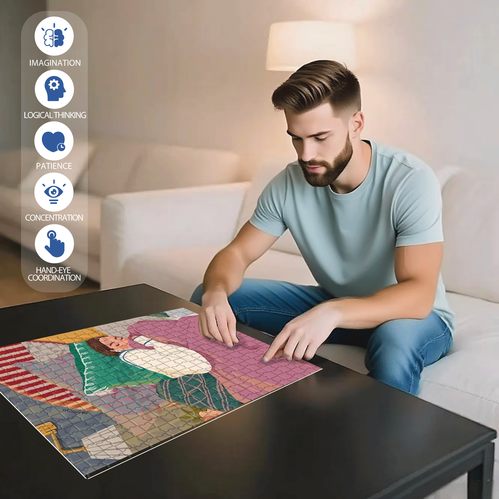 Obey The Inner Voice 2 500pcs/1000pcs Jigsaw Puzzle, Scratch-Resistant, Interactive Family Game & Brain-Boosting DIY Decor, Perfect for Halloween, Christmas & New Year Gifts, Family Puzzle Game
