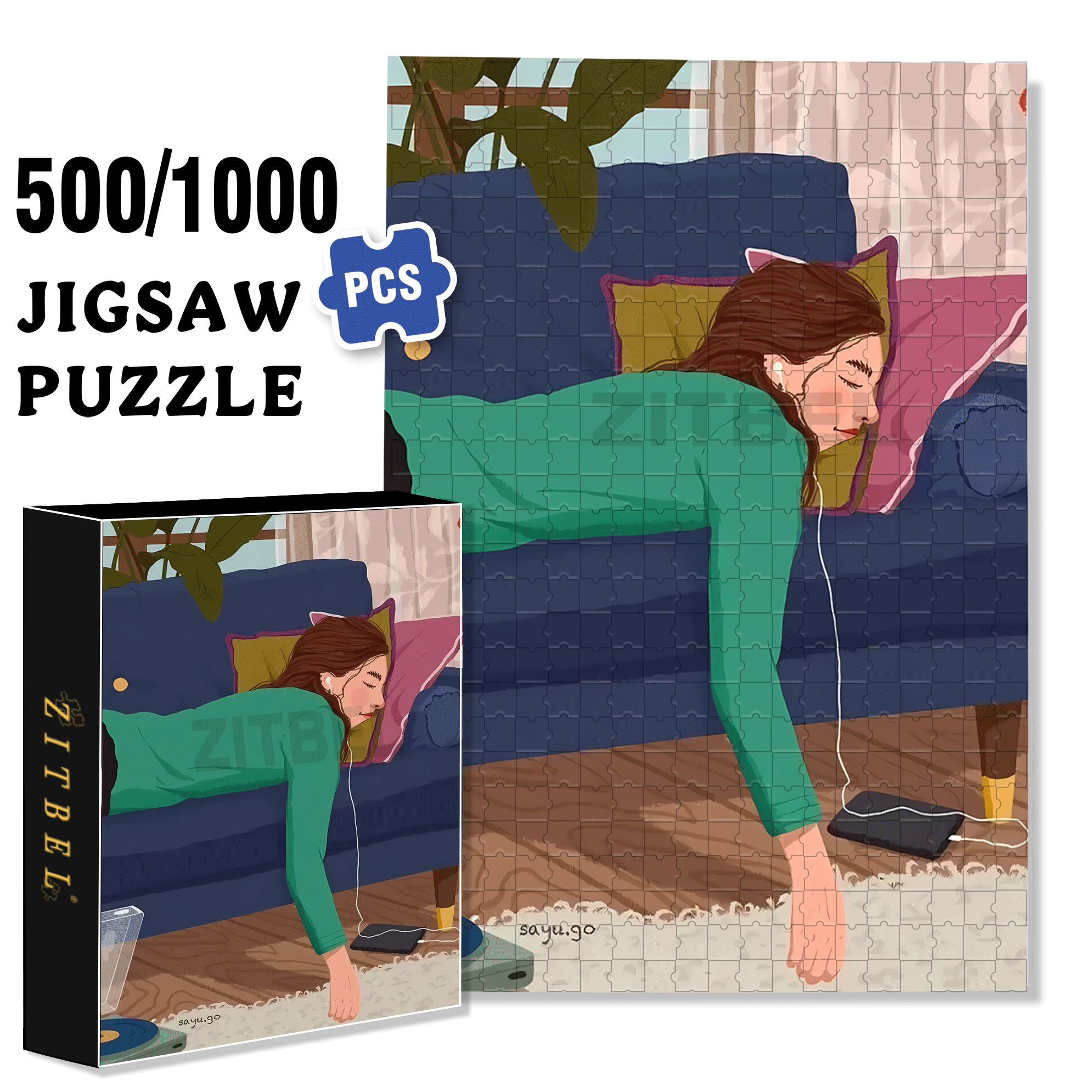 Obey The Inner Voice 3 500pcs/1000pcs Jigsaw Puzzle, Scratch-Resistant, Interactive Family Game & Brain-Boosting DIY Decor, Perfect for Halloween, Christmas & New Year Gifts, Family Puzzle Game
