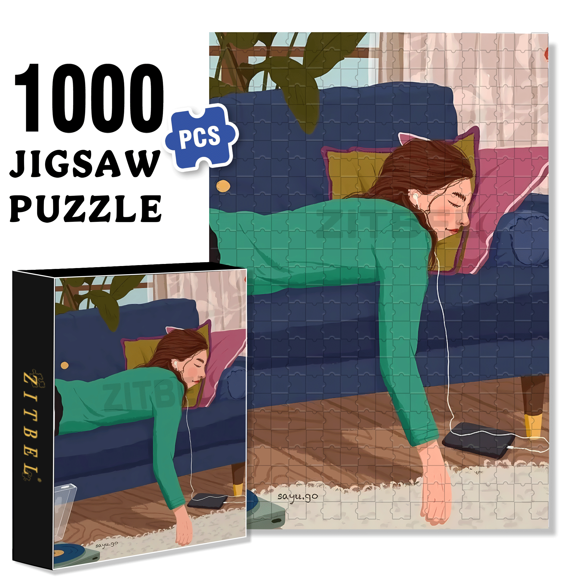 Obey The Inner Voice 3 500pcs/1000pcs Jigsaw Puzzle, Scratch-Resistant, Interactive Family Game & Brain-Boosting DIY Decor, Perfect for Halloween, Christmas & New Year Gifts, Family Puzzle Game