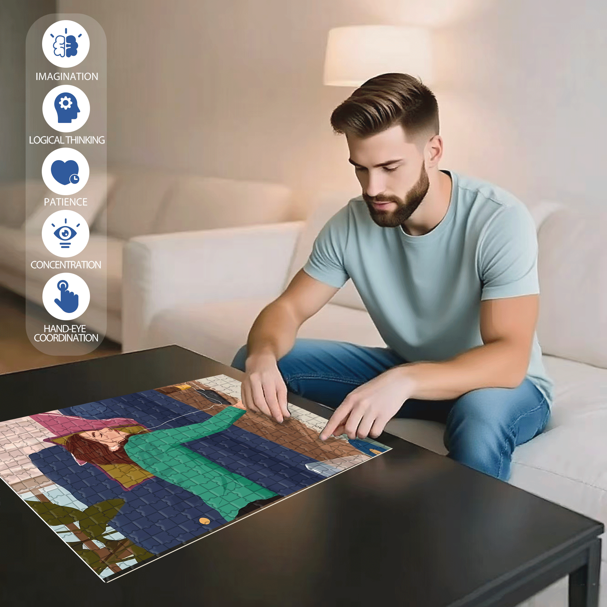 Obey The Inner Voice 3 500pcs/1000pcs Jigsaw Puzzle, Scratch-Resistant, Interactive Family Game & Brain-Boosting DIY Decor, Perfect for Halloween, Christmas & New Year Gifts, Family Puzzle Game