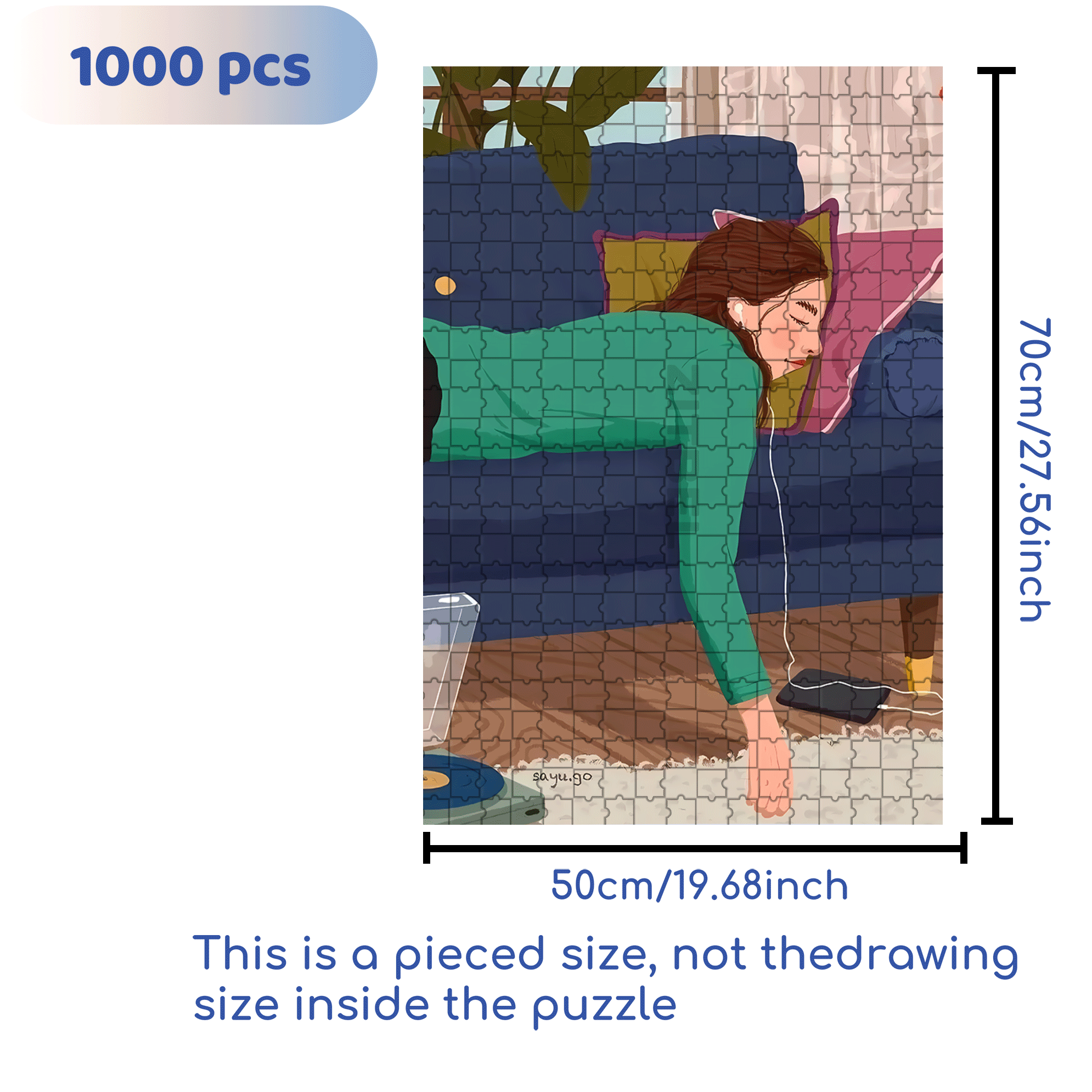 Obey The Inner Voice 3 500pcs/1000pcs Jigsaw Puzzle, Scratch-Resistant, Interactive Family Game & Brain-Boosting DIY Decor, Perfect for Halloween, Christmas & New Year Gifts, Family Puzzle Game